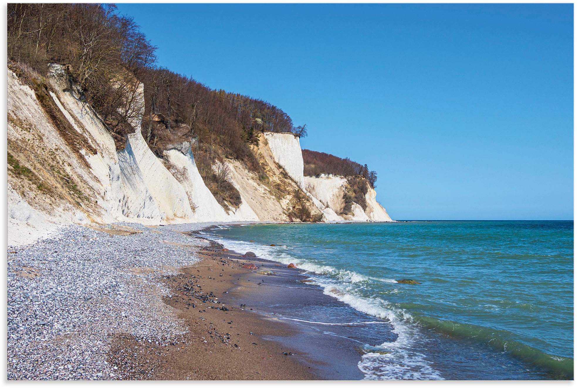 Image of Artland Wandbild »Kreidefelsen an der Ostseeküste, Rügen«, Felsen, (1 St.), in vielen Grössen & Produktarten - Alubild / Outdoorbild für den Aussenbereich, Leinwandbild, Poster, Wandaufkleber / Wandtattoo auch für Badezimmer geeignet bei Ackermann Versand
