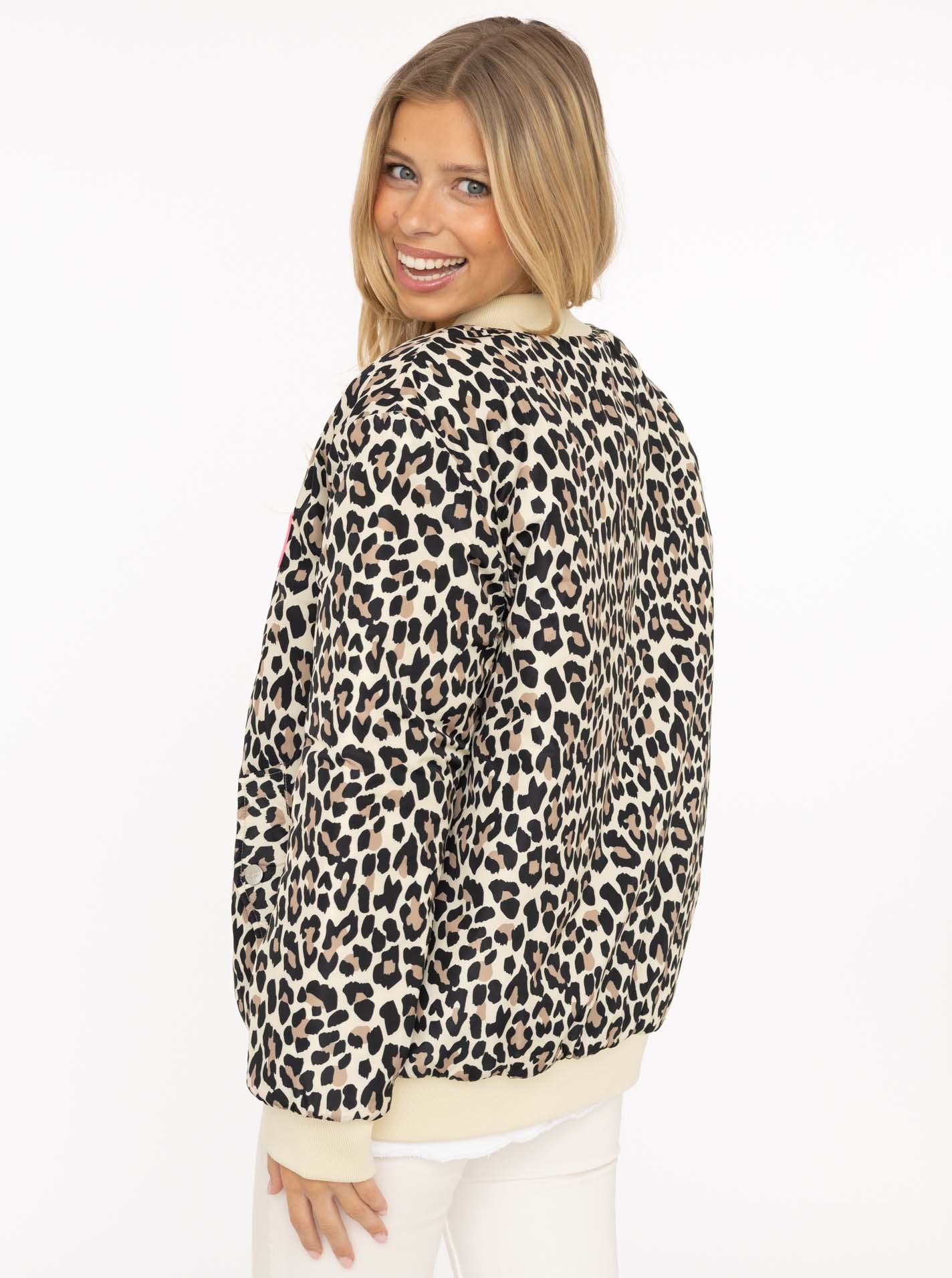 Zwillingsherz Veste bomber »"Wild Heart"« ohne Kapuze Leomuster, verdeckter Reissverschluss