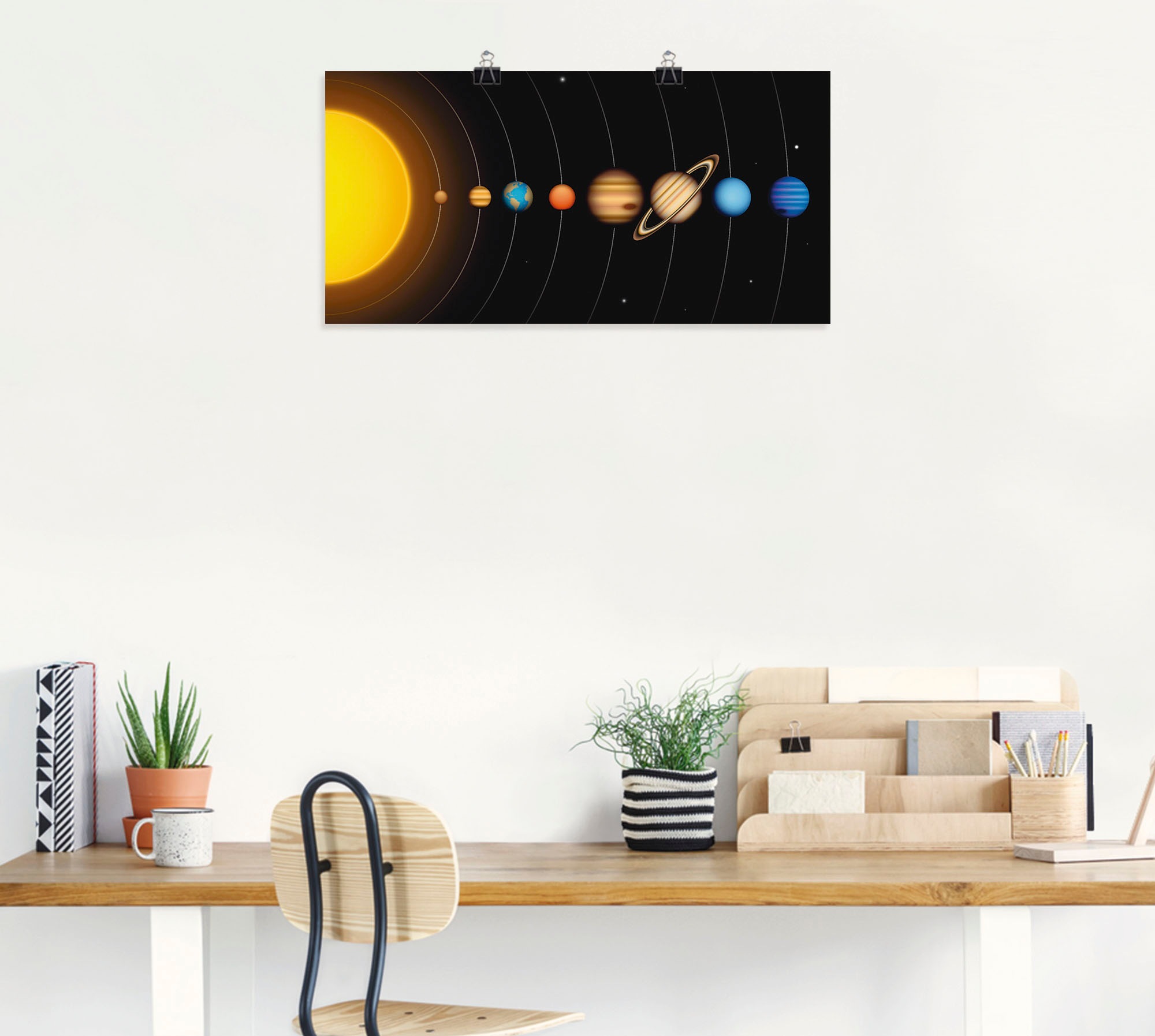 Image of Artland Wandbild »Vector Sonnensystem mit Planeten«, Sonnensystem, (1 St.), in vielen Grössen & Produktarten - Alubild / Outdoorbild für den Aussenbereich, Leinwandbild, Poster, Wandaufkleber / Wandtattoo auch für Badezimmer geeignet bei Ackermann Versand