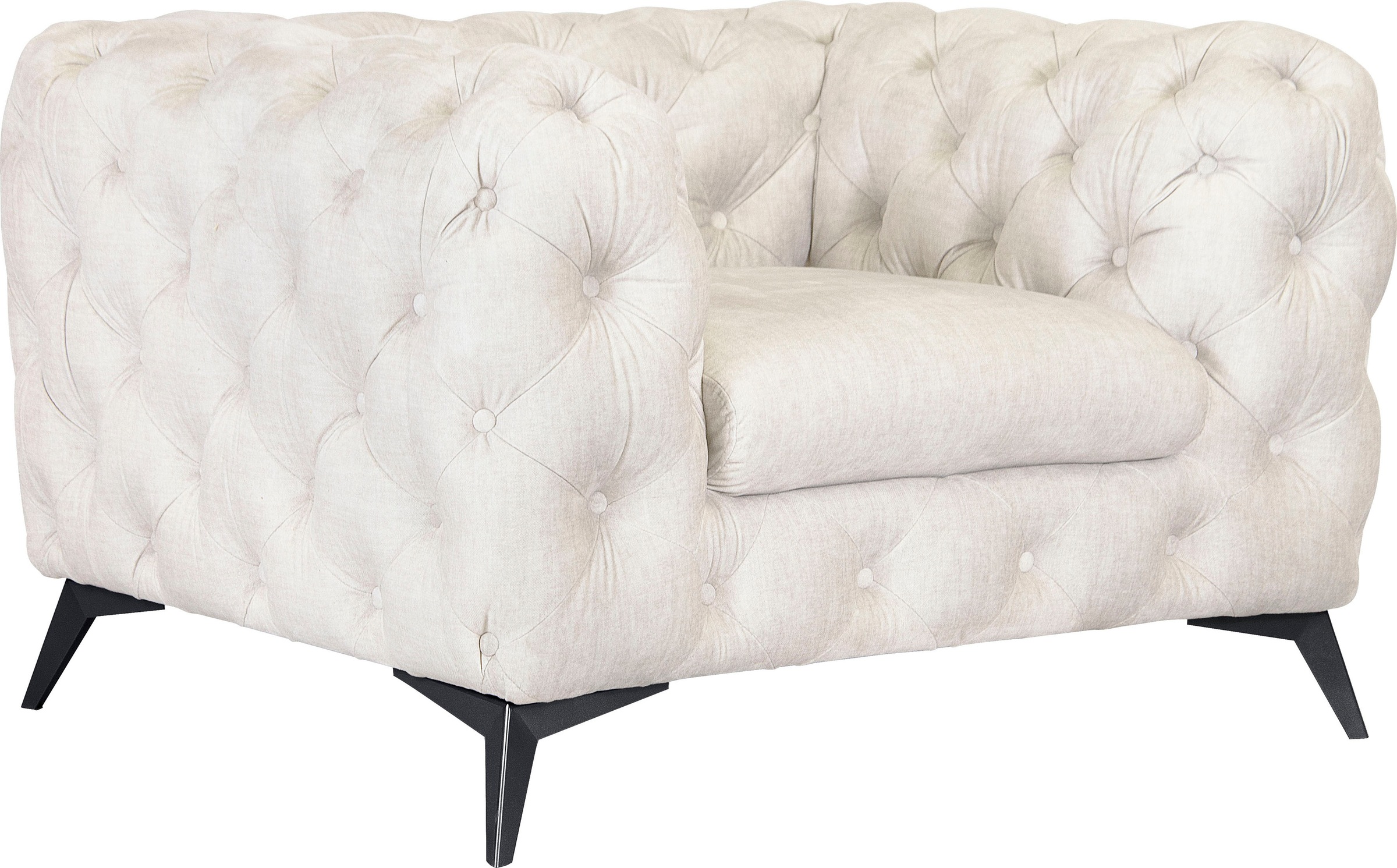 Leonique Chesterfield-Sessel »Glynis Sessel«, aufwändige Knopfheftung, moderne Chesterfield Optik, Fussfarbe wählbar