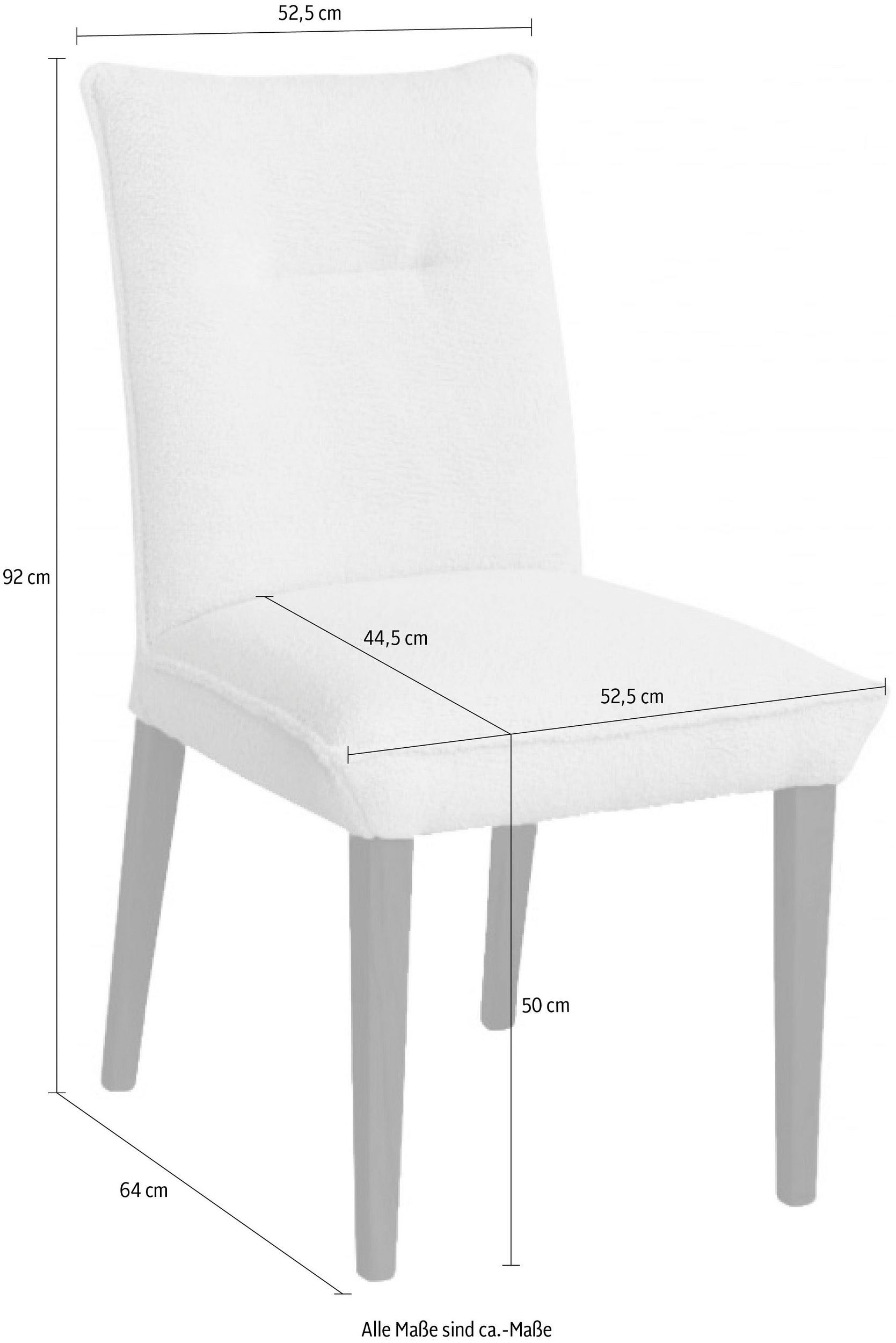 Home affaire 4-Fussstuhl »Atena«, (Set), 2 St., Luxus-Microfaser Teddyoptik, Gestell aus Massivholz Buche, Bezug Teddyoptik