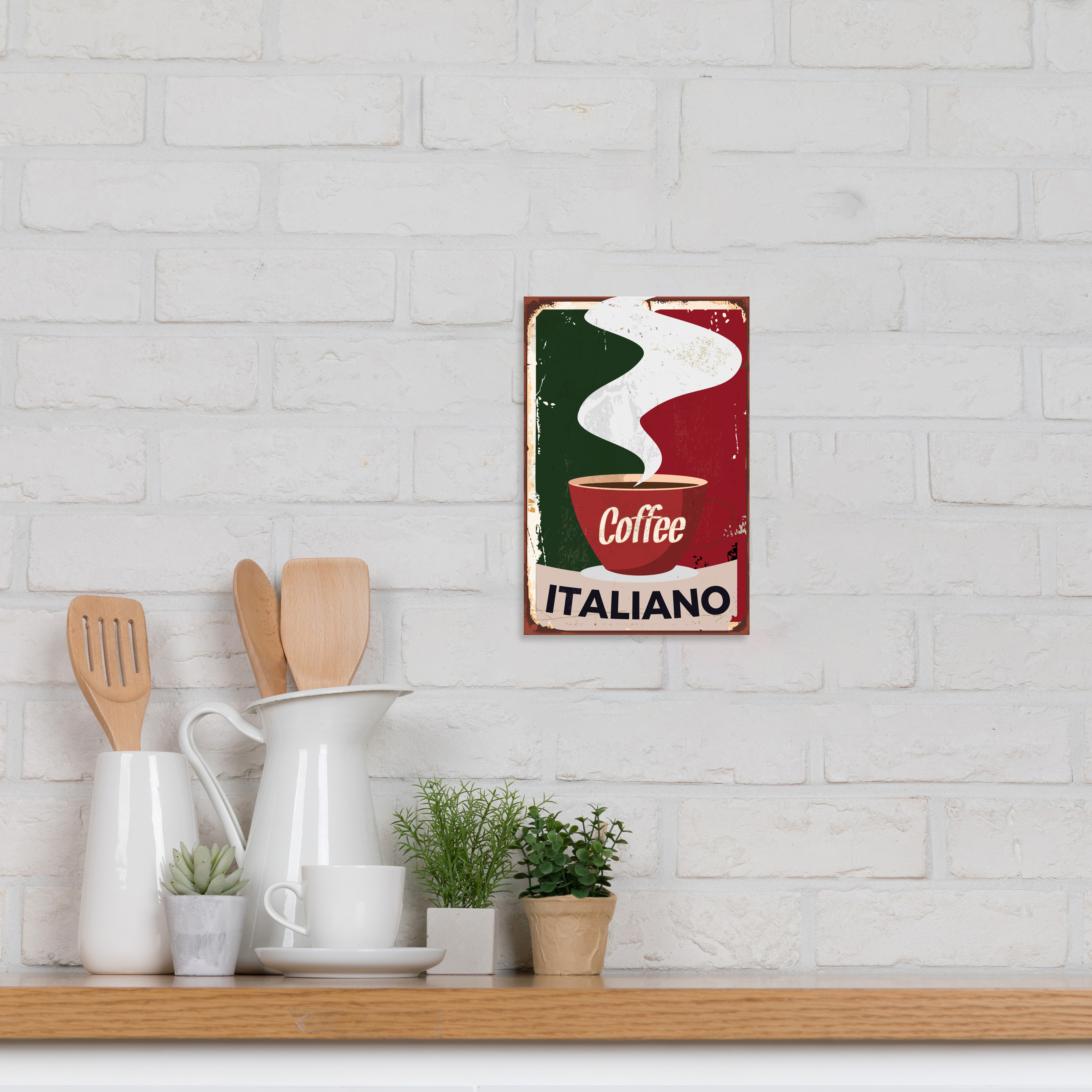 queence Alu-Dibond-Druck "Coffee Italiano" Kaffee Kaffee Bilder Sprüche Coffee, Kaffee, Küche, Sprüche, Schild