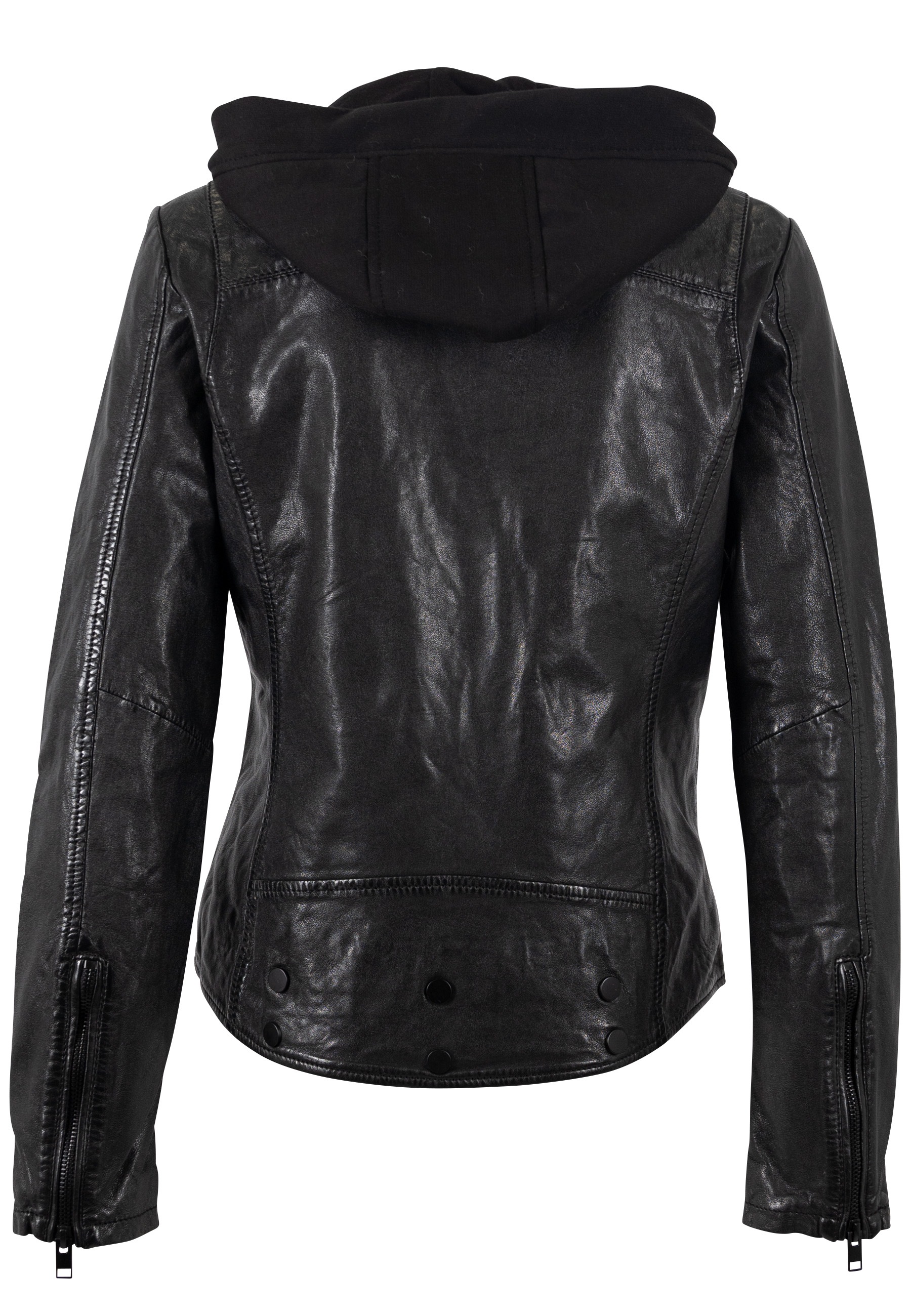 Mauritius Lederjacke »MWTary SF«, mit Kapuze, mit Jerseykapuze und Reverskragen, Slim Fit