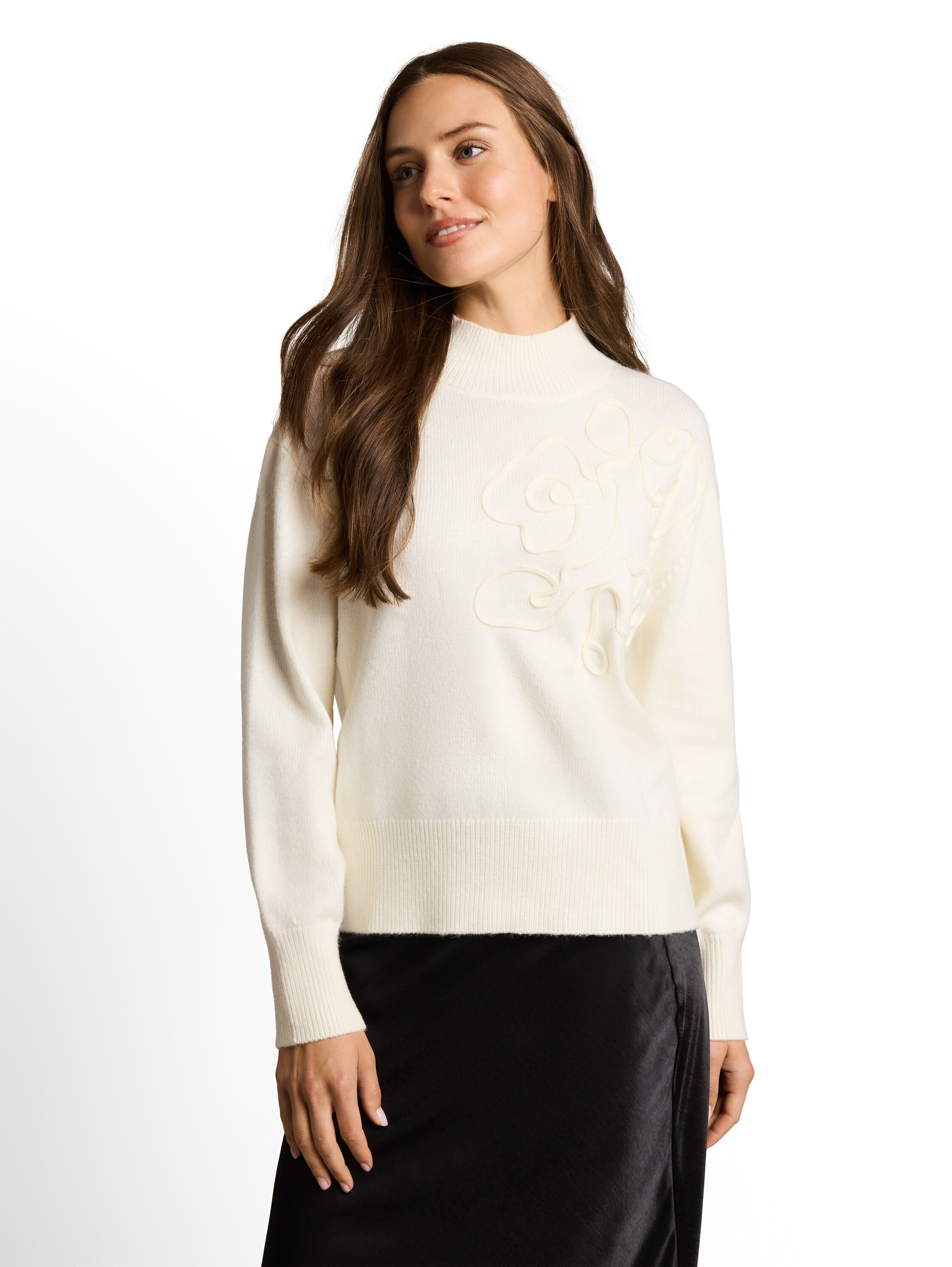 Image of TOM TAILOR Strickpullover "Oversized" Florale 3D-Applikation
