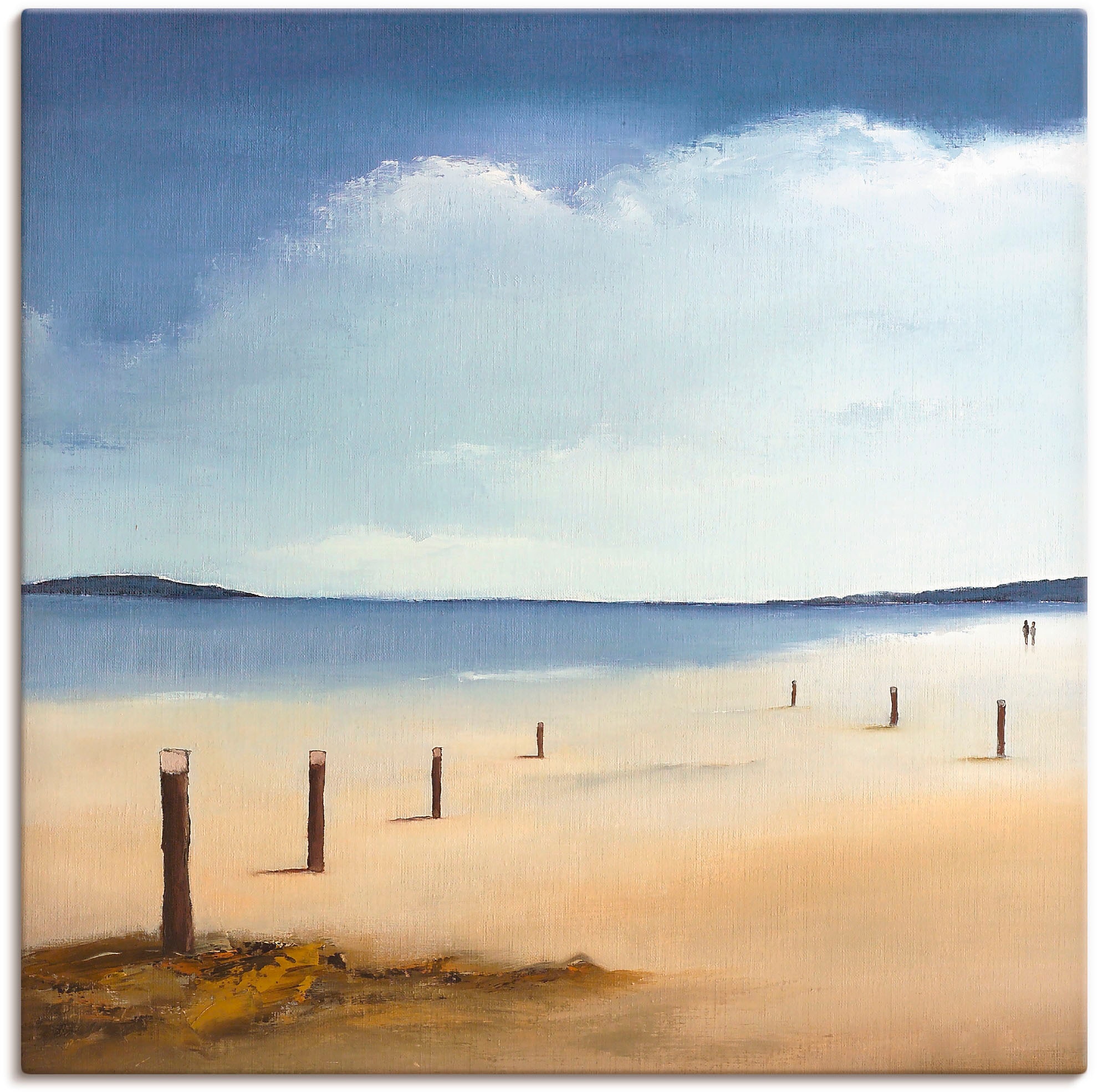 Image of Artland Leinwandbild "Am Strand entlang" Strand 1 Stk. tlg. auf Holzrahmen gespannt