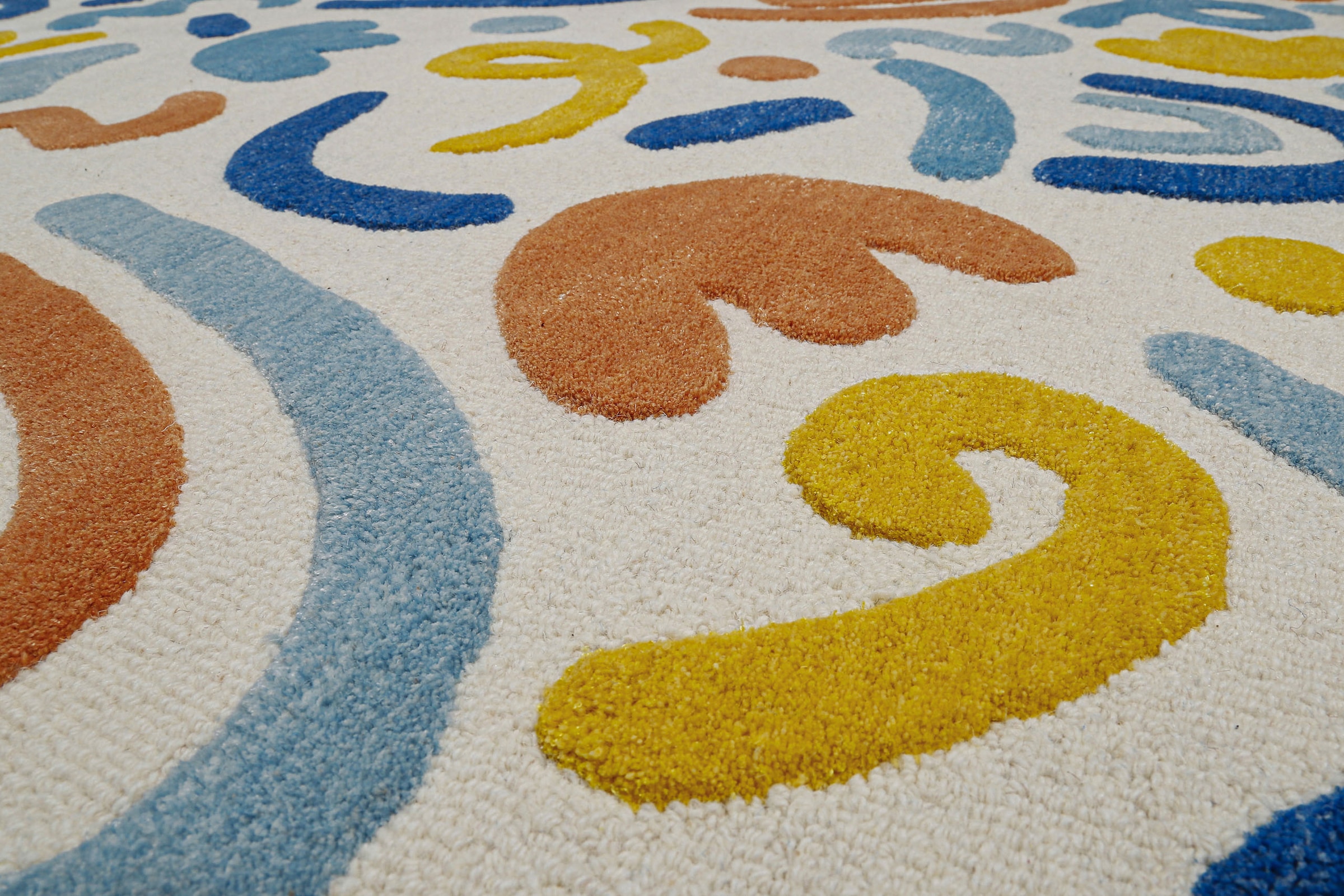 SMART KIDS Tapis pour enfants »Scribble« Rectangulaire 16 mm Höhe Kinderteppich, Hoch-Tief-Effekt, Schurwolle, handgetuftet, Spielzimmer