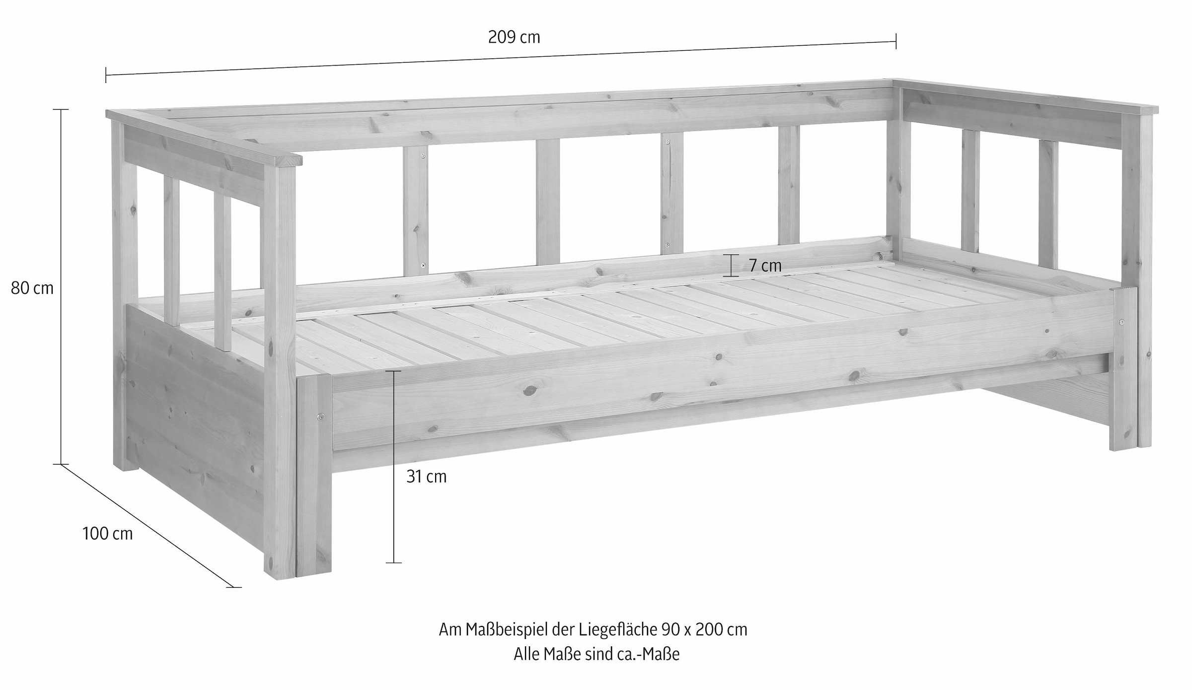 Home affaire Daybett »"AIRA" skandinavisches Design, ideal fürs Jugend- oder Gästezimmer«