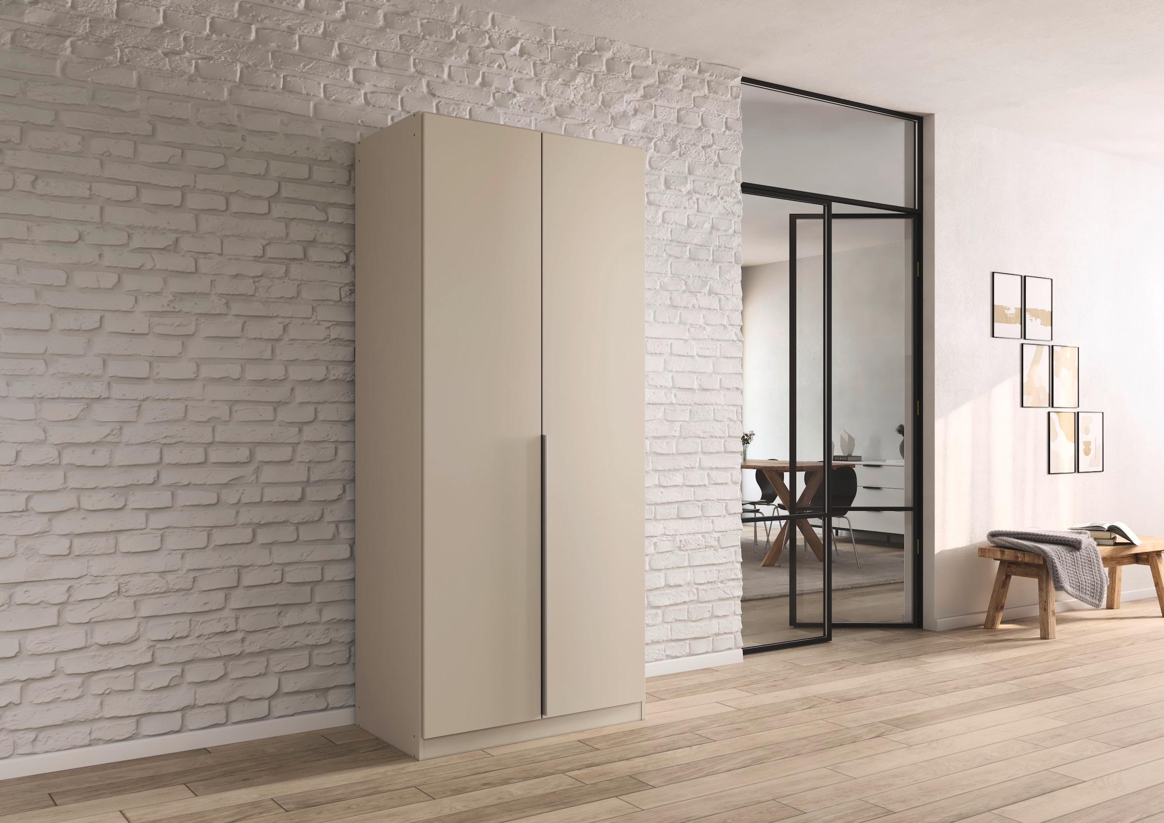 GOODproduct Drehtürenschrank »AGORDO« in zwei Griff-Farben, Breiten 91-405 cm, Dekor- oder Hochglanzfront, in 8 Breiten & 2 Höhen, MADE IN GERMANY