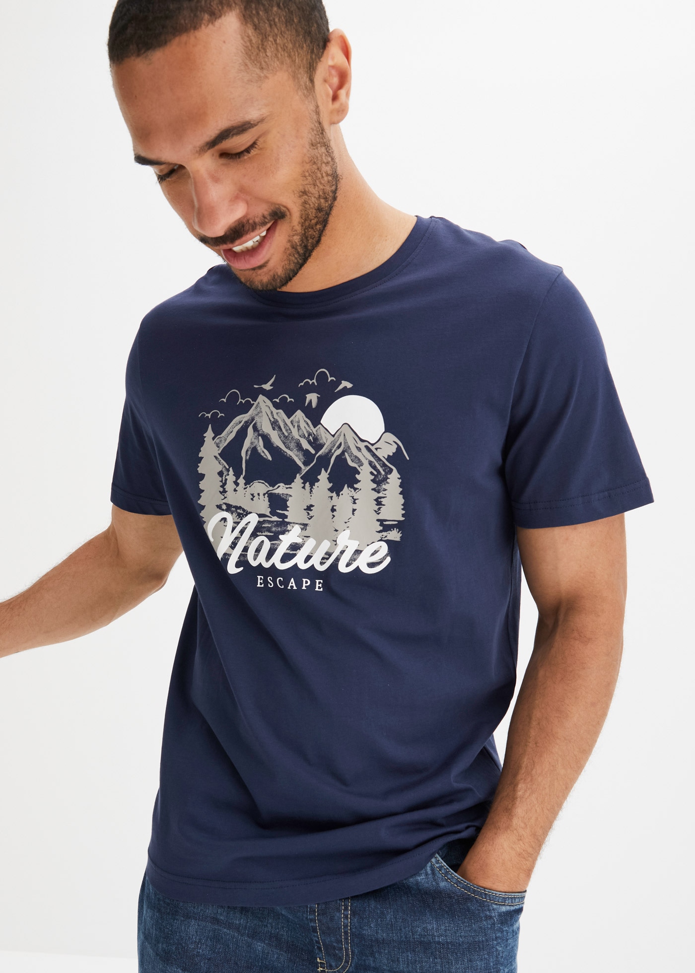 Image of bonprix T-Shirt "T-Shirt aus reiner Baumwolle" Regular Fit, Kurzarm-Design, aus reiner Baumwolle