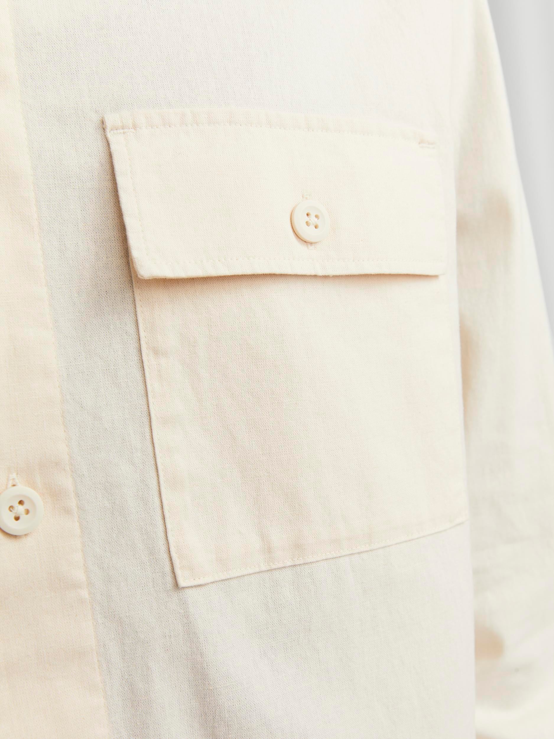 Jack & Jones Langarmhemd »JJEVENICE LINEN BLEND OVERSHIRT LS SN«