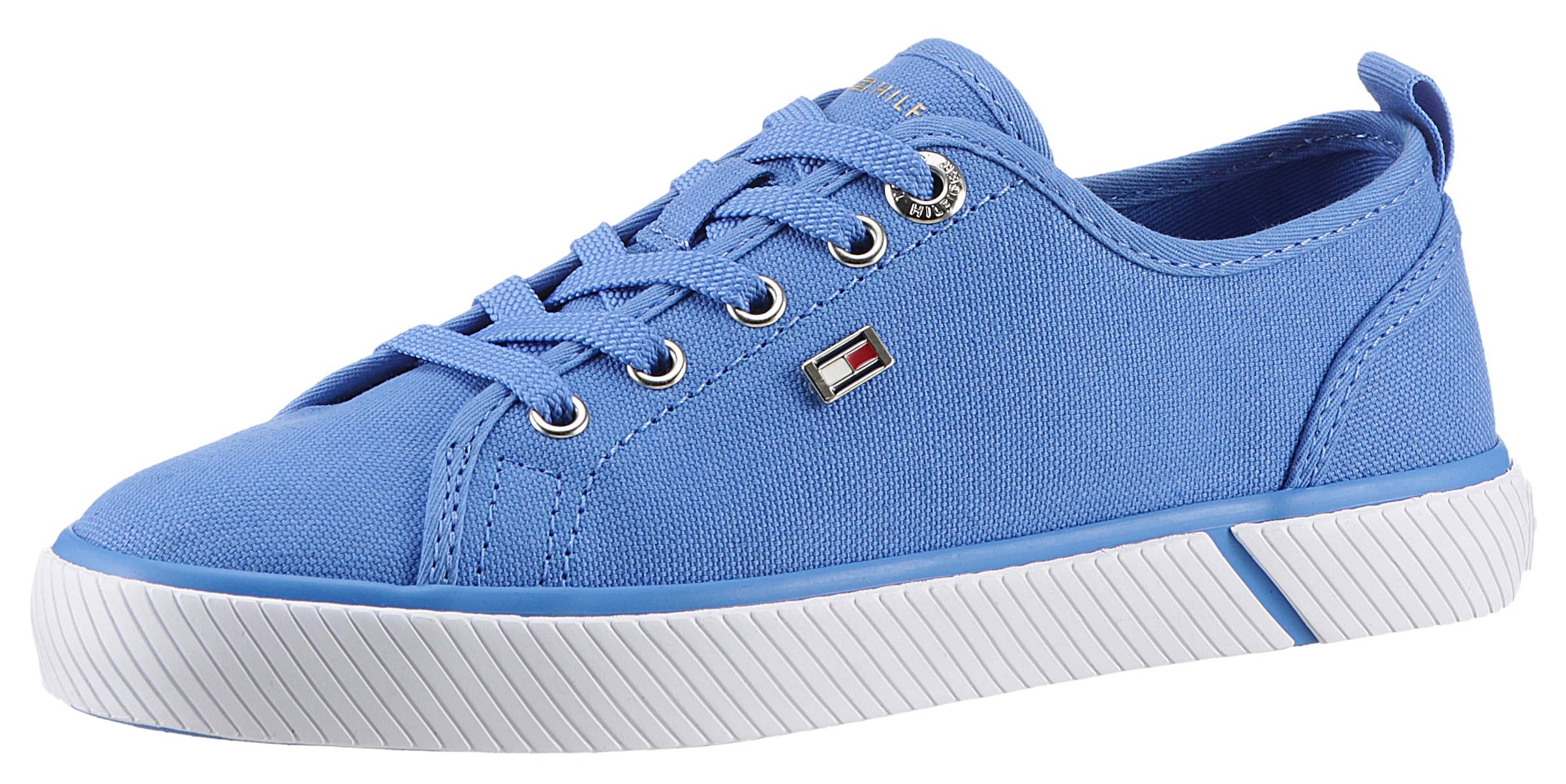 Tommy Hilfiger Plateausneaker »VULC CANVAS SNEAKER«, Freizeitschuh, Halbschuh, Schnürschuh mit praktischer Anziehlasche