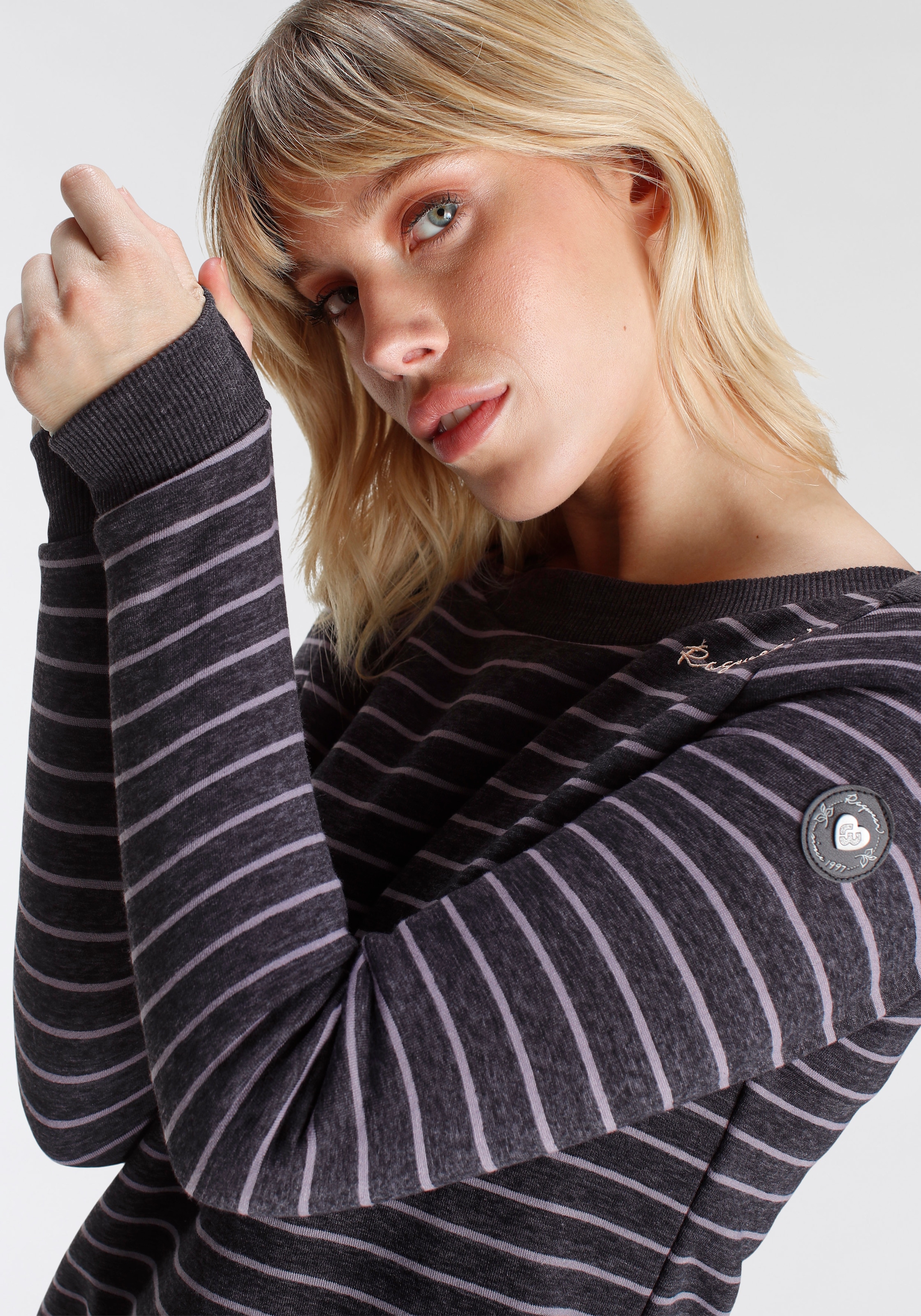 Ragwear Sweater »TASHI«, Longsleeve Pullover im Streifen-Design