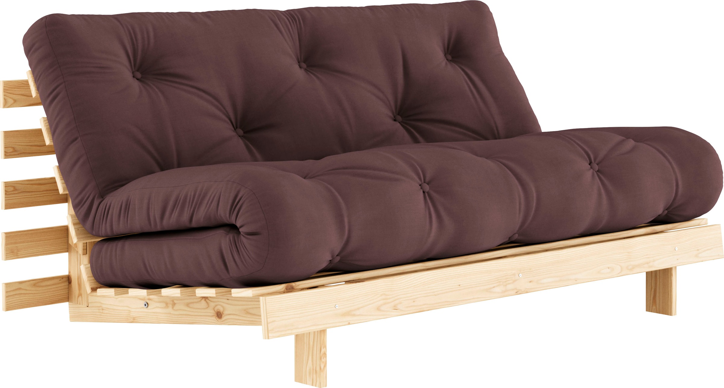 Karup Design Schlafsofa »Roots 160 Schlafsofa, Gästebett, Sofa mit Futonmatratze«, (2 St.), Inkl. Futonmatratze, Liegefläche 160x200 cm, FSC® zertifizierte Kiefer