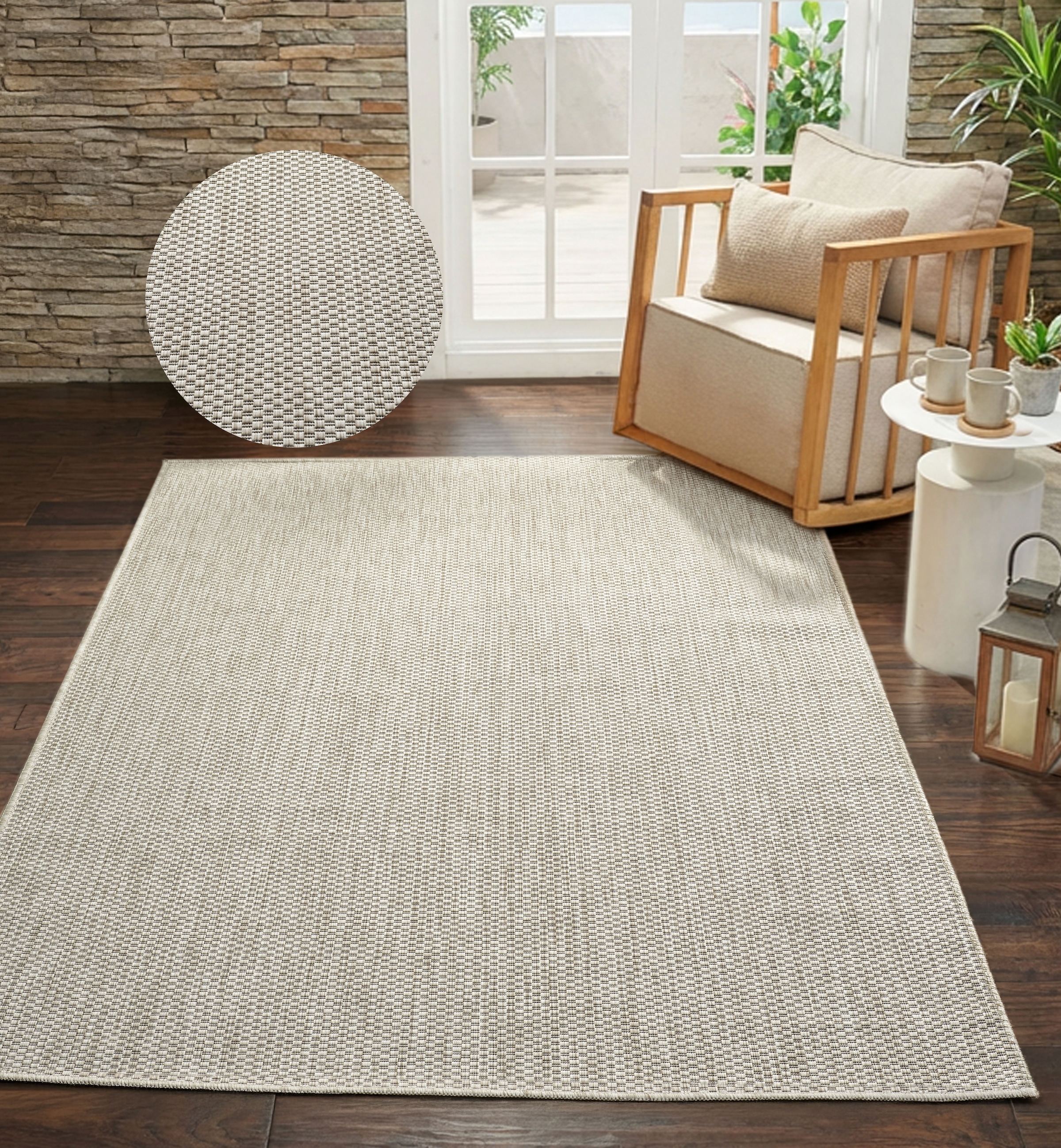 Bruno Banani Tapis »Venezia, auch als Läufer« Rectangulaire 4 mm Höhe In- und Outdoor geeignet, Sisal-Optik, Wetterfest & UV-beständig