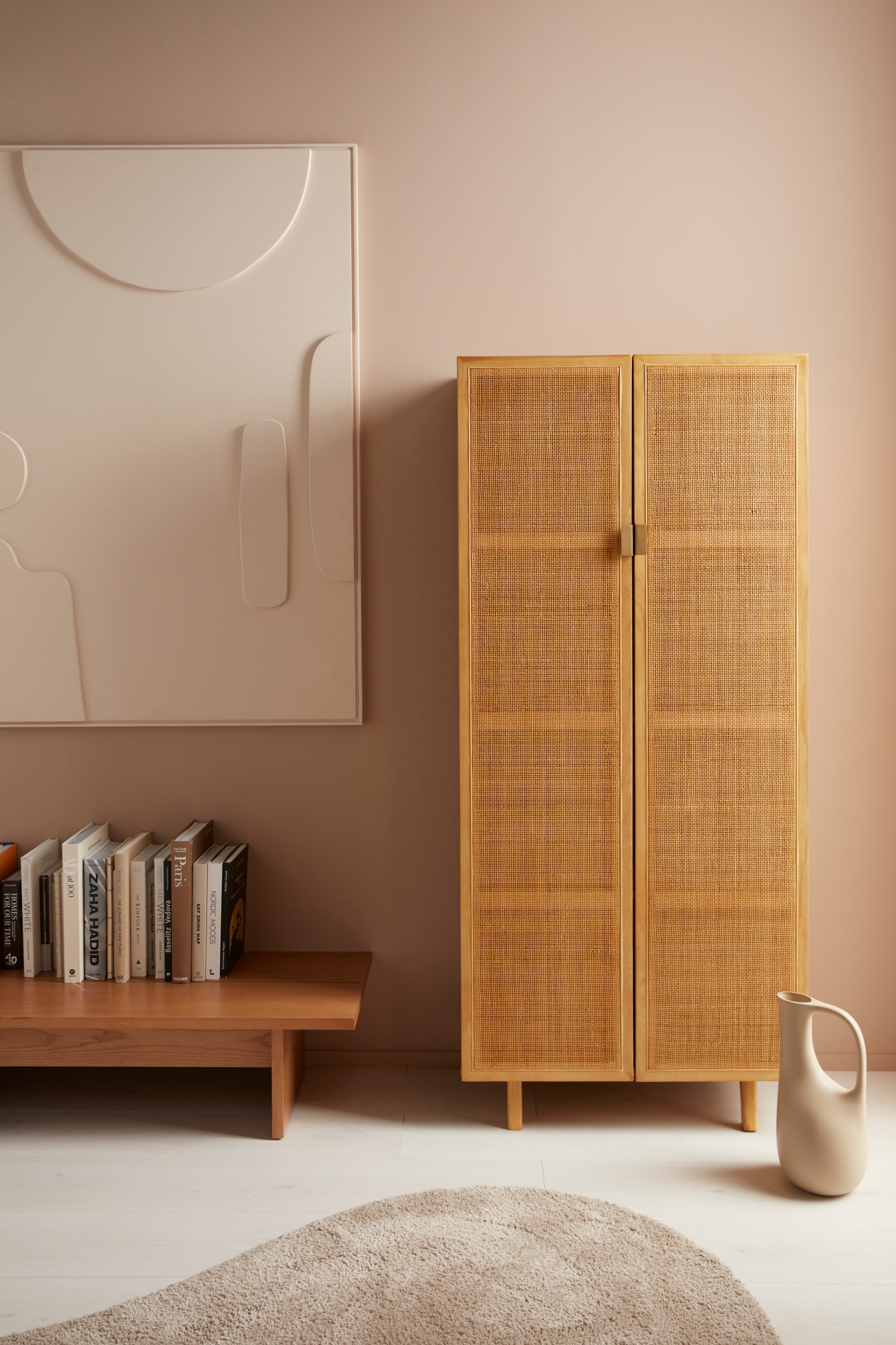 LeGer Home by Lena Gercke Buffet haut »Lina, TOPSELLER!, OTTOs Choice« Kommode, Melaminoberfläche,  Mit Rattan Einsatz, 4 Innenfächer, teilmassiv