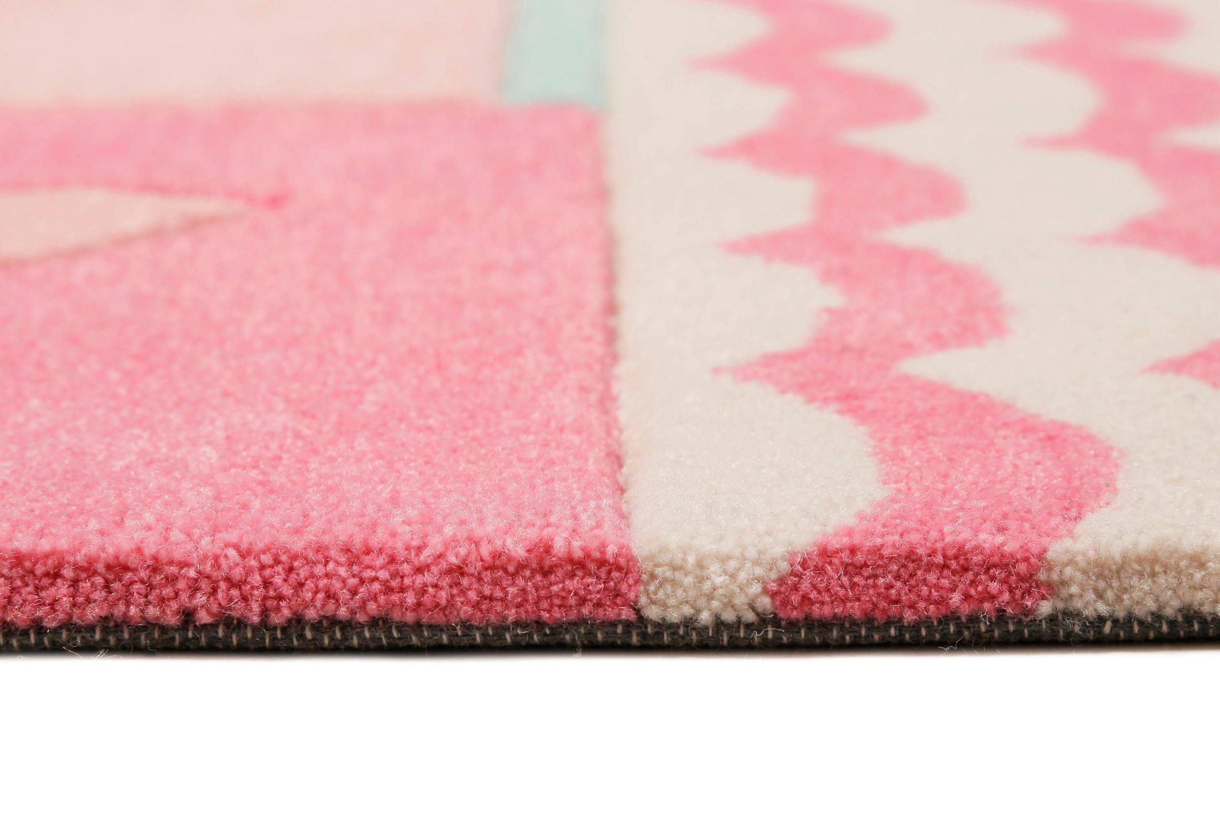 SMART KIDS Kinderteppich »Fruity Flamingo«, rechteckig, 9 mm Höhe, Flamingos Palmen, Konturenschnitt