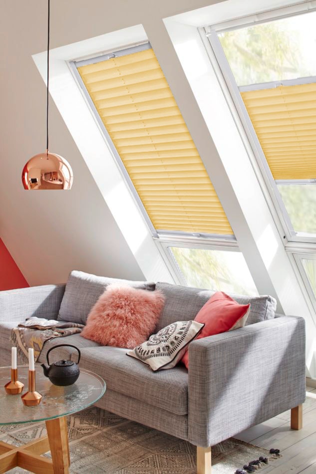♕ sunlines Dachfensterplissee »StartUp Lichtschutz, auf verspannt, Führungsschienen versandkostenfrei mit Style Crepe«