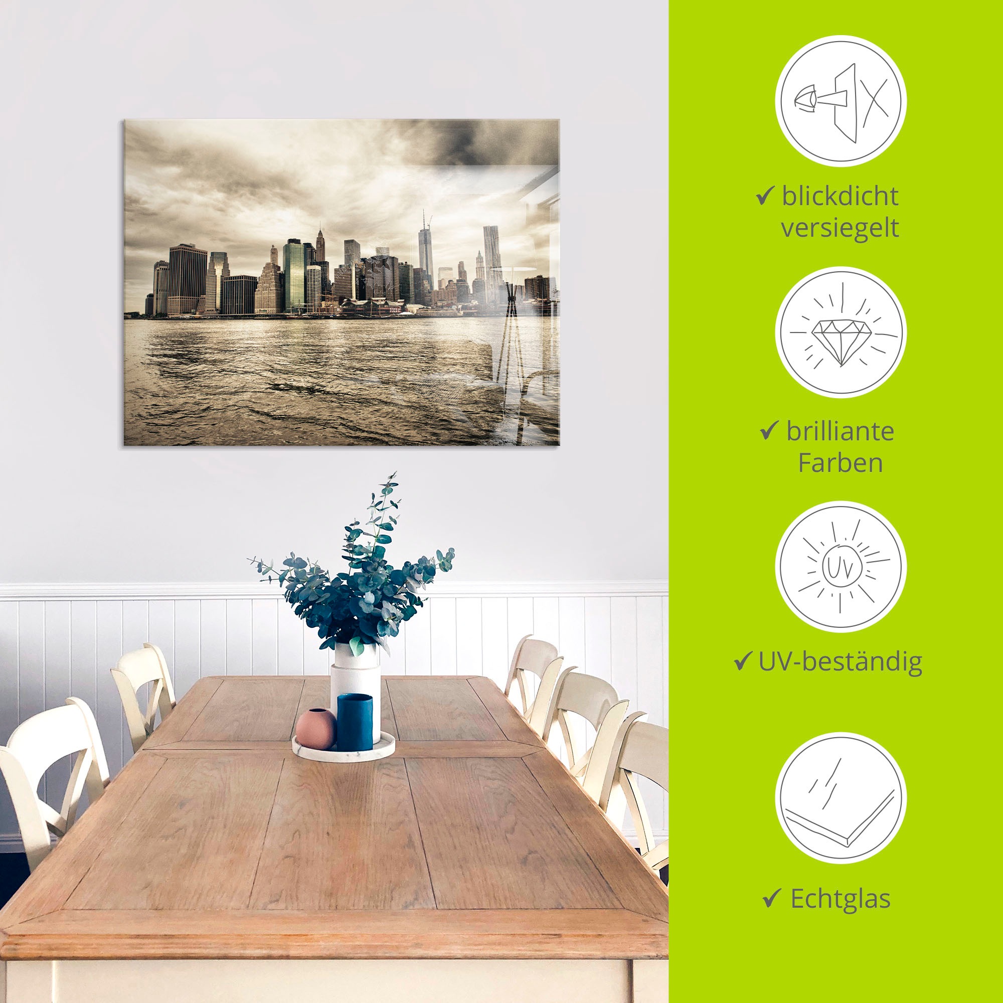 Artland Glasbild »Lower Manhattan Skyline« Amerika 1 Stk. tlg. in verschiedenen Grössen