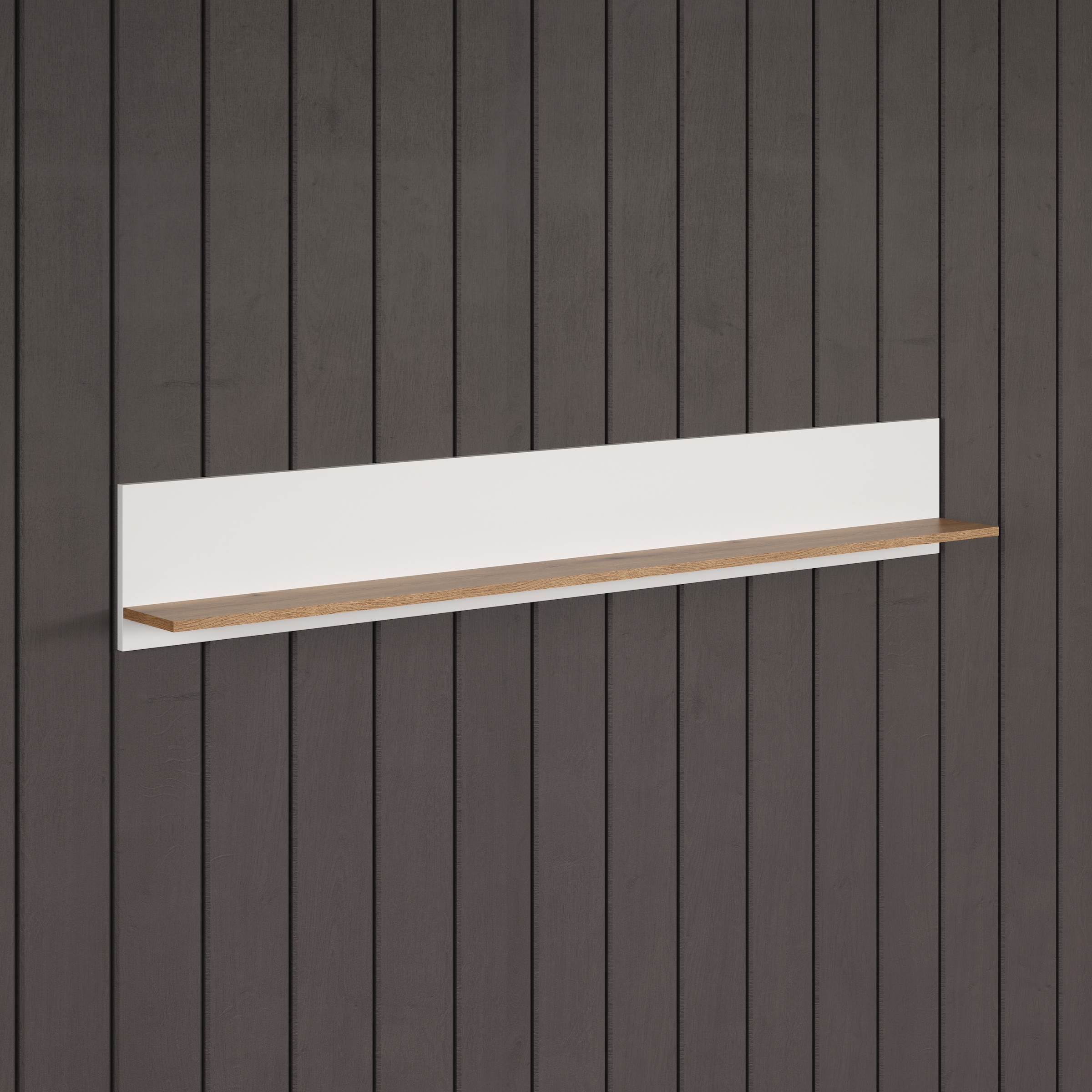 INOSIGN Wandboard »Linz«, (1 St.), grosszügige Bücherleiste in Weiss/Eiche - Wandregal (B/T/H) 170/18/25 cm