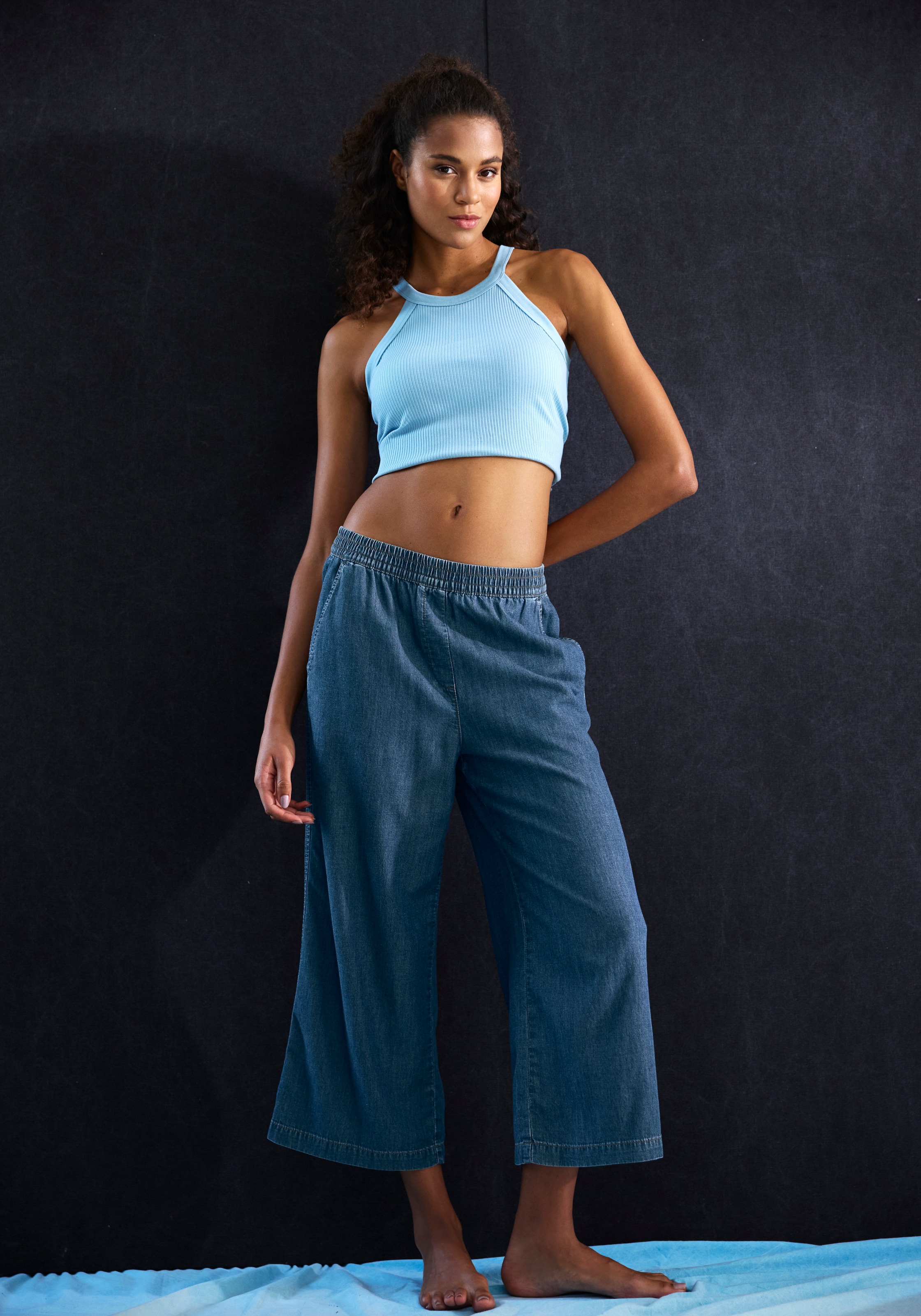 H.I.S Culotte  weit geschnitten, in Denim Optik