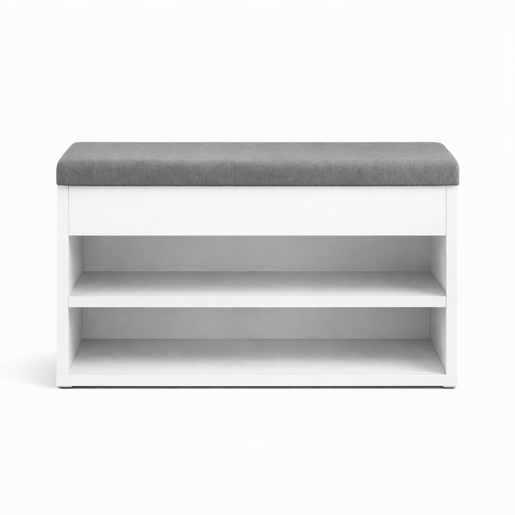 GOODproduct Banc à chaussures »Schuchschrank 60,  Schuhregal, Schuhtruhe, Schuhkommode, Sitzbank« Inkl. bequemem Sitzkissen mit Stauraum darunter