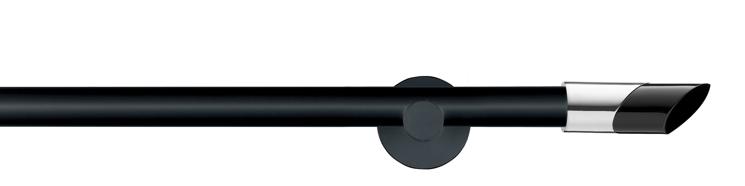 GARESA Gardinenstange "BLACK" Ø 20 mm 1 läufig-läufig Wunschmaßlänge Vorhanggarnitur, verlängerbar, Endknopf abgeschrägt 2-farbig