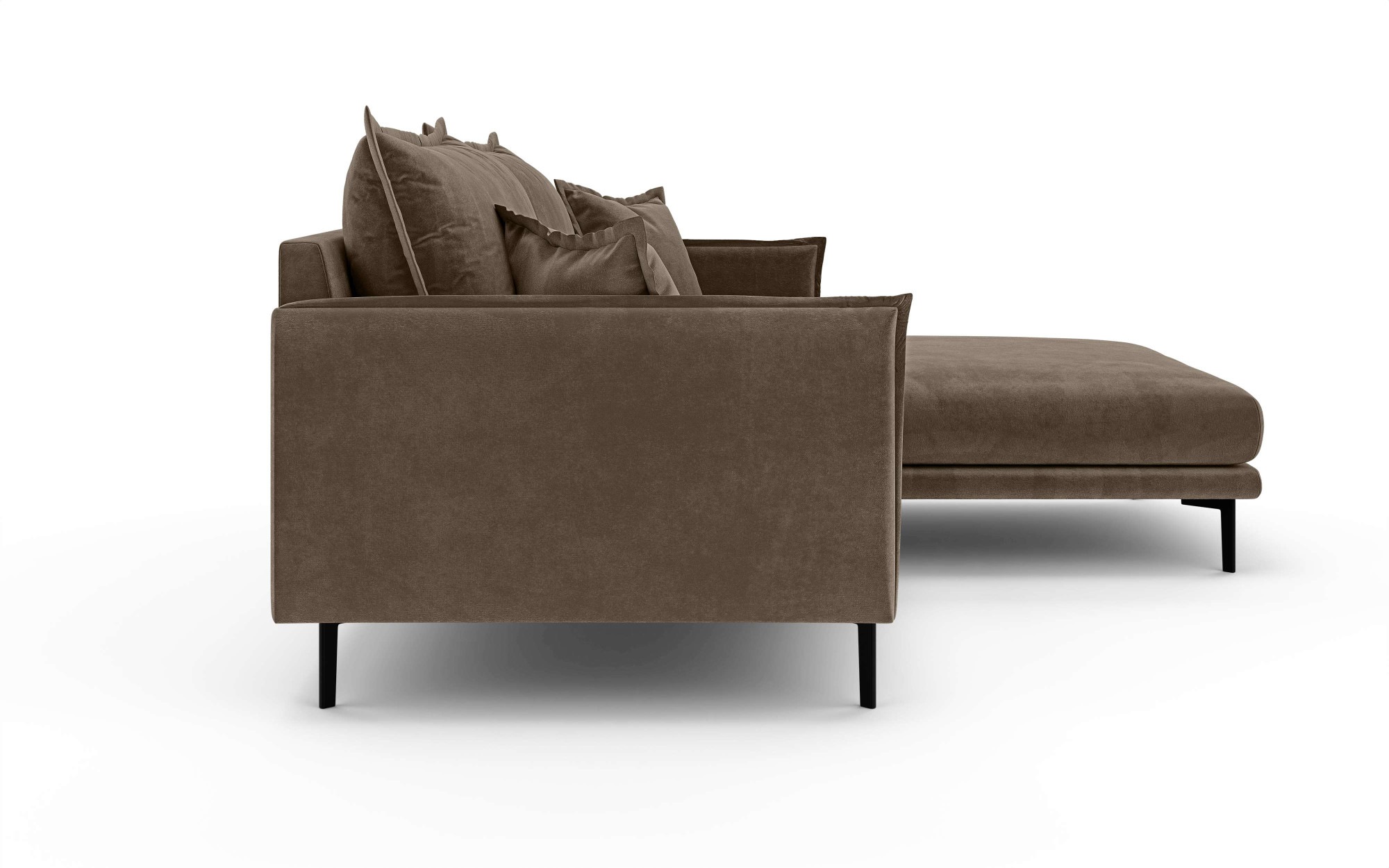 INOSIGN Ecksofa »ALEXANDRIA mit Recamiere rechts oder links bestellbar, moderne Bezüge«, L-Form mit Wellenunterfederung, Masse: B/H/T 246/86/190 cm