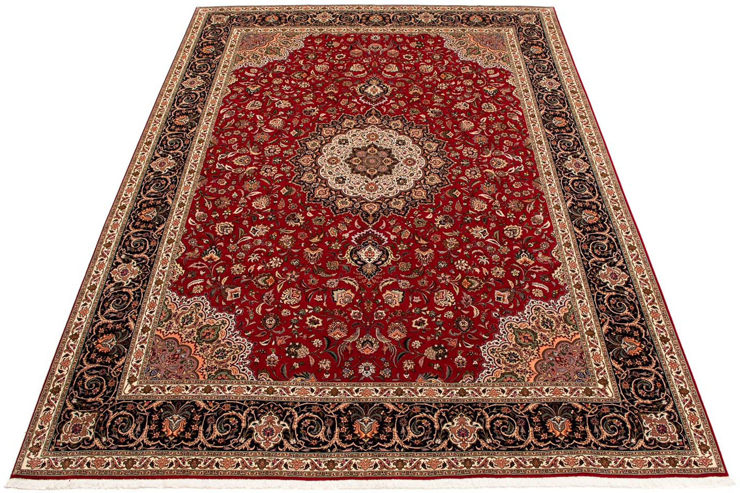 Image of morgenland Orientteppich »Perser - Täbriz - Royal - 396 x 302 cm - dunkelrot«, rechteckig, 7 mm Höhe, Wohnzimmer, Handgeknüpft, Einzelstück mit Zertifikat bei Ackermann Versand Schweiz