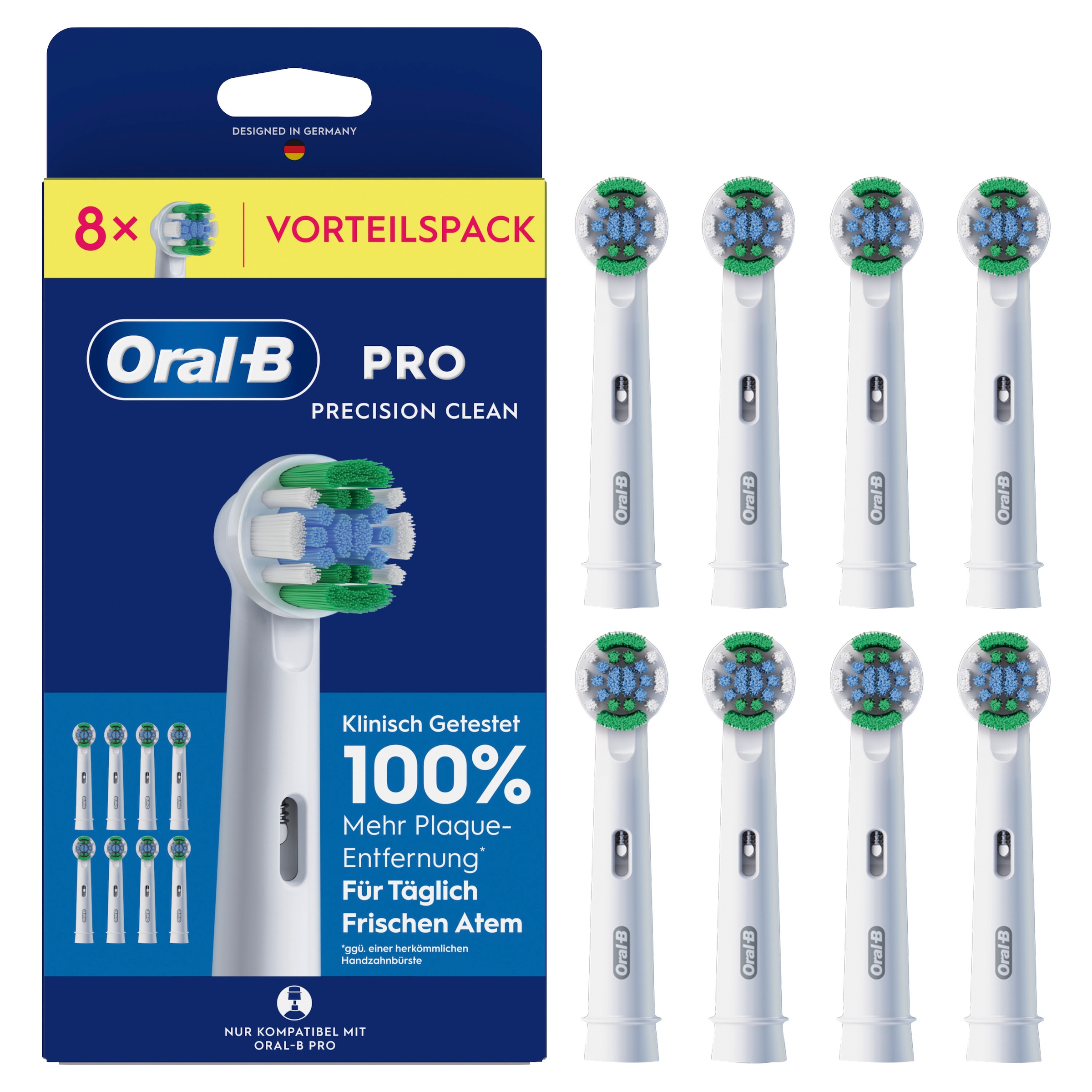 Image of Oral-B Aufsteckbürsten "Pro Precision Clean" Zahnreinigung mit innovativen X-förmigen Borsten