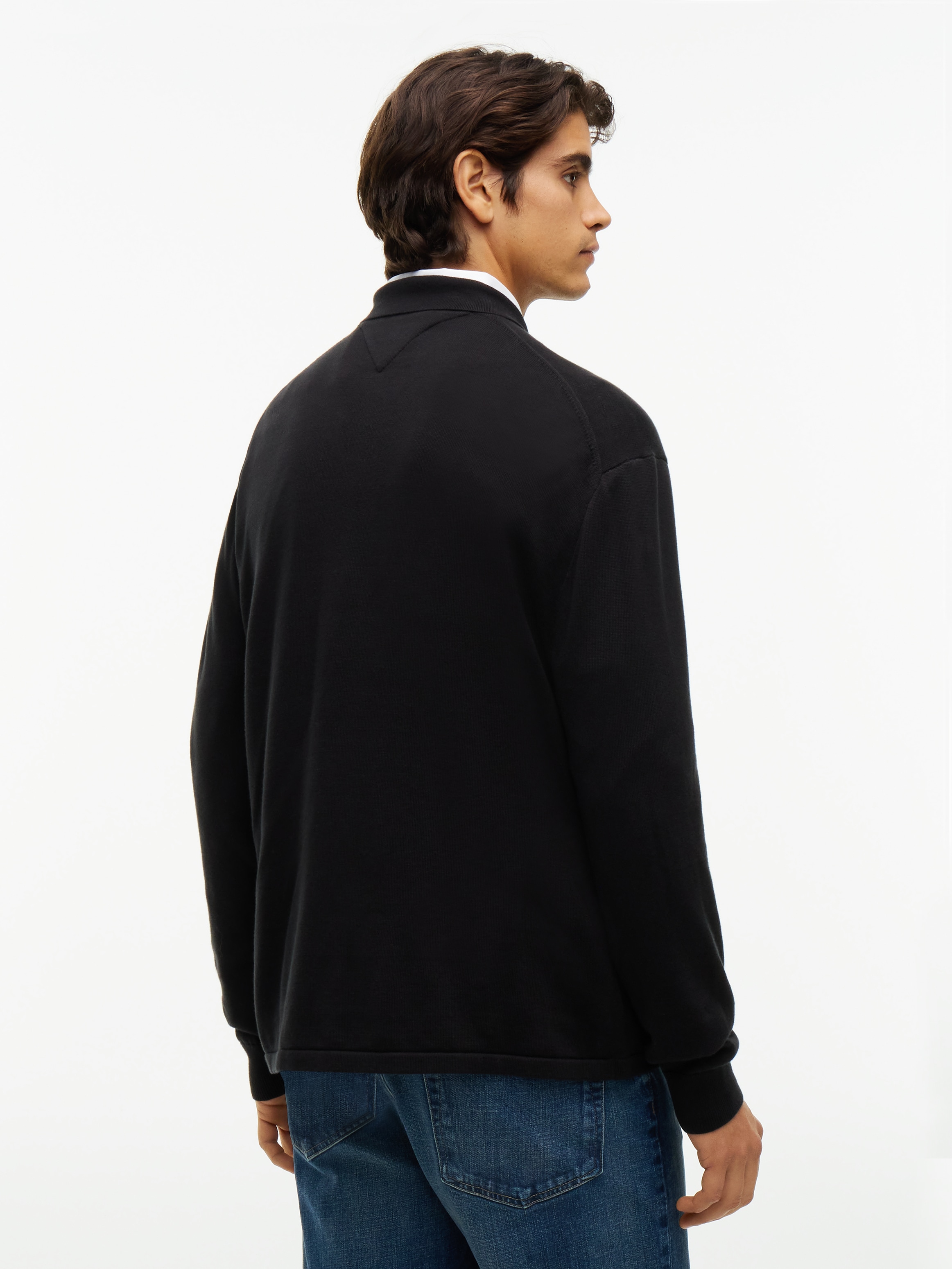 Tommy Hilfiger Veste en tricot »ESSENTIAL COTTON« Surchemise tricotée coupe décontractée avec broderie de drapeau