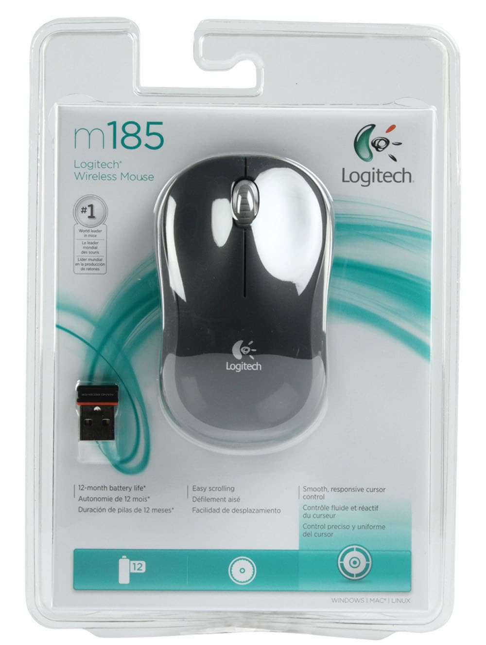 Logitech Maus »M185 - SWIFT GREY - EWR2« kabellos