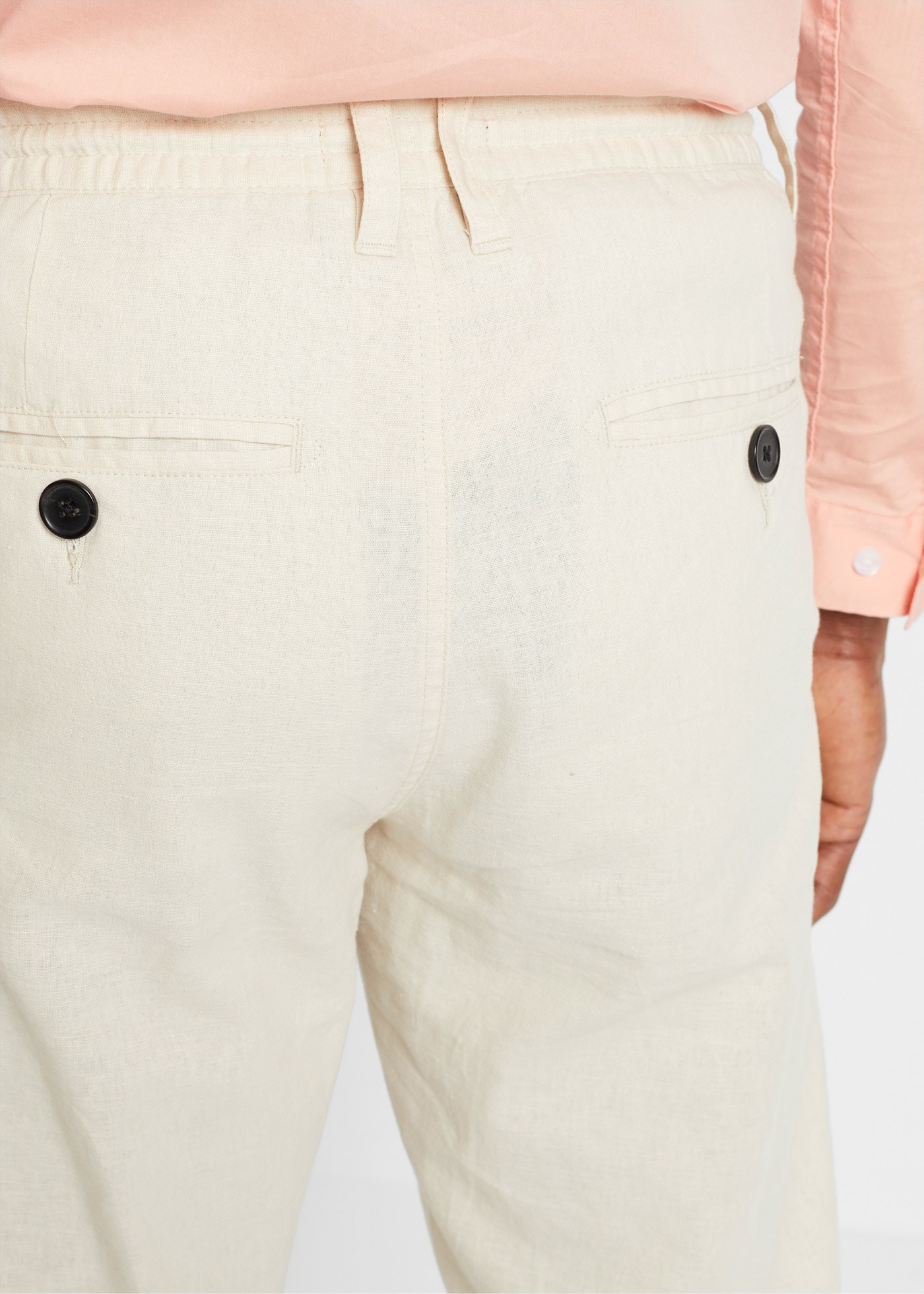 bonprix Chinohose  aus Leinen, mit Bändchen zur Weitenanpassung, relaxed fit