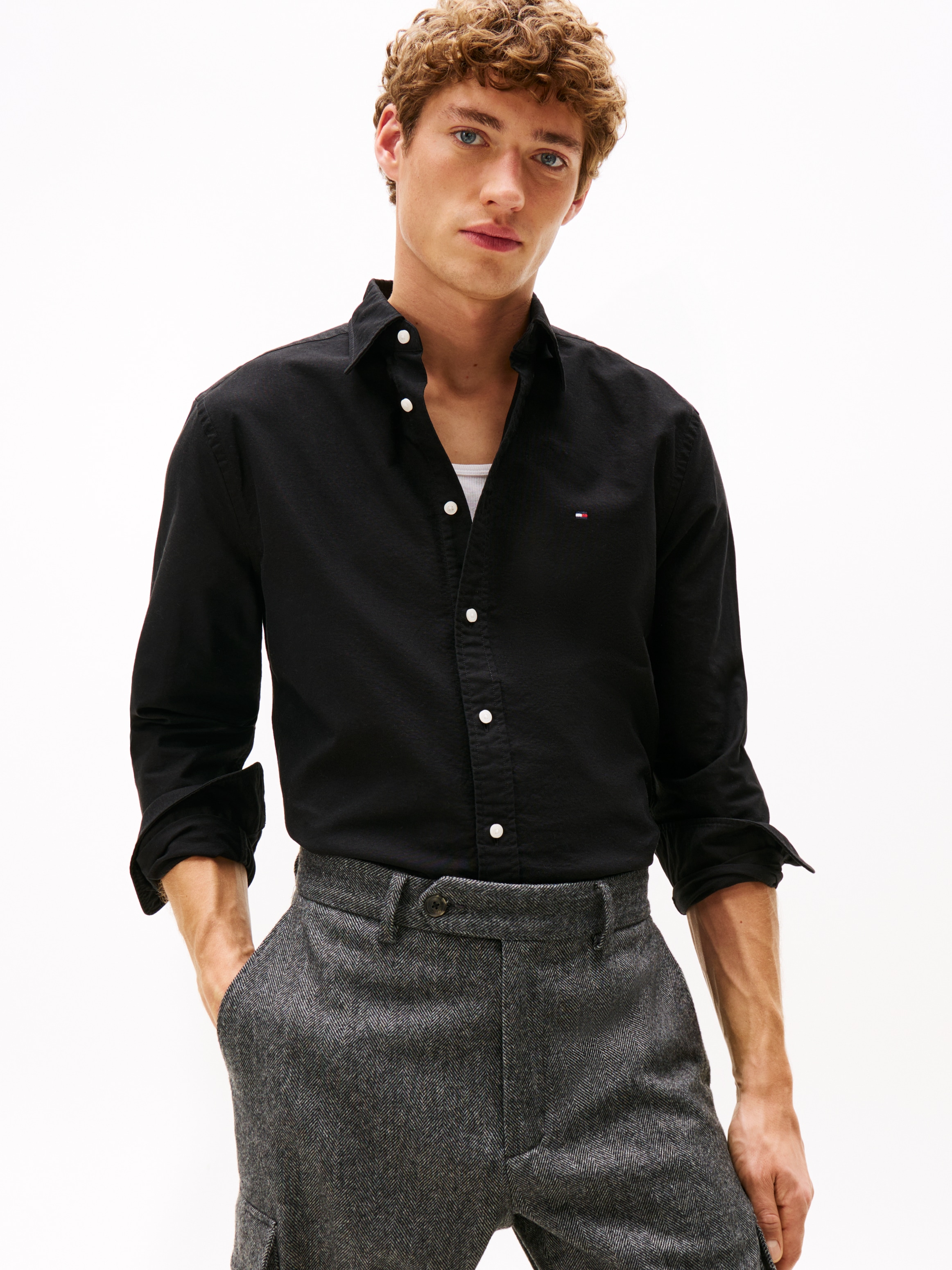 Image of Tommy Hilfiger Langarmhemd "SOLID HERITAGE OXFORD Regular Fit"