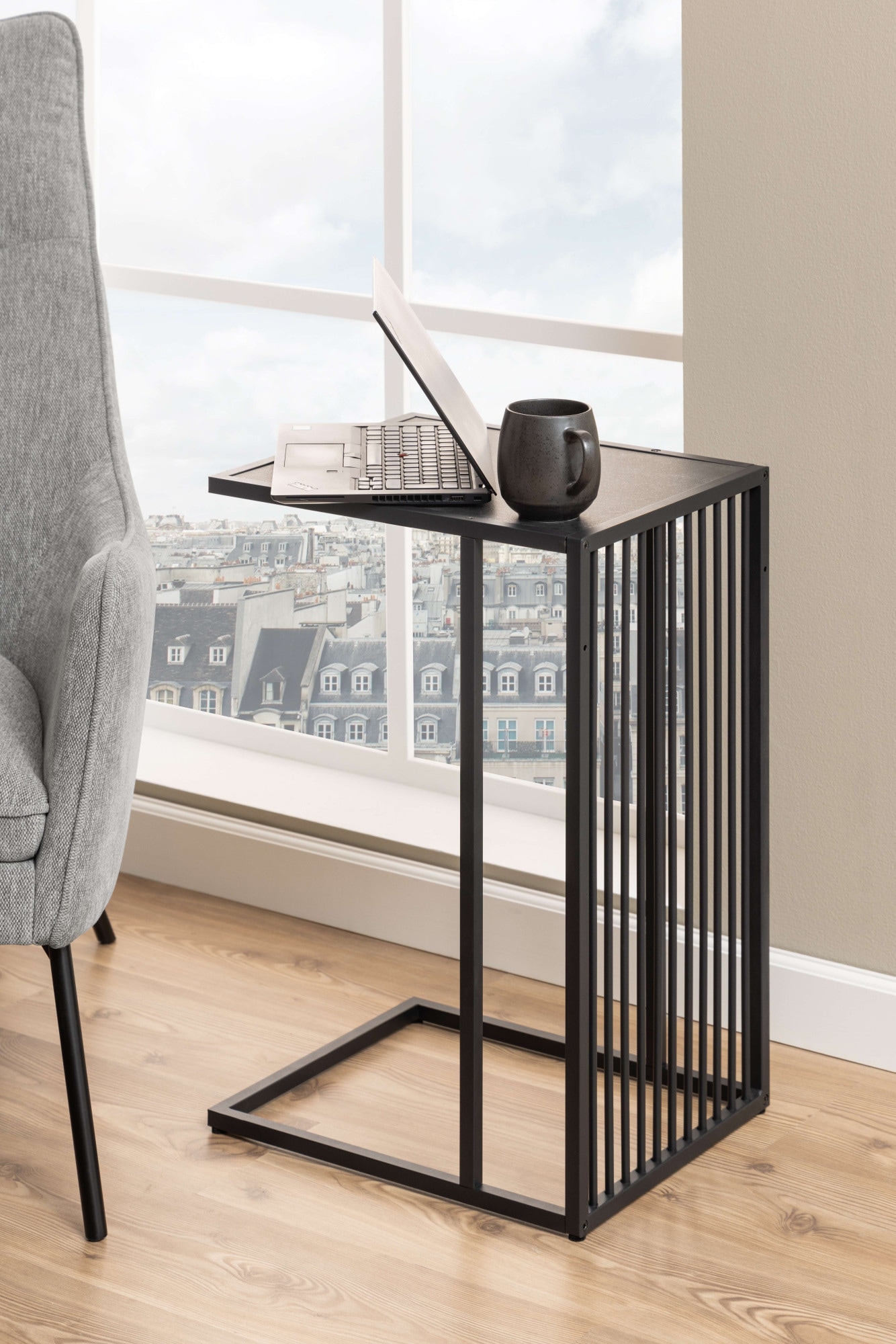 ACTONA GROUP Couchtisch »Strington Beistelltisch, Belastbarkeit bis 20 kg, verschiedene Grössen« Ecktisch, Metalllamellen, in verschiedene Tischplatten, pflegeleicht