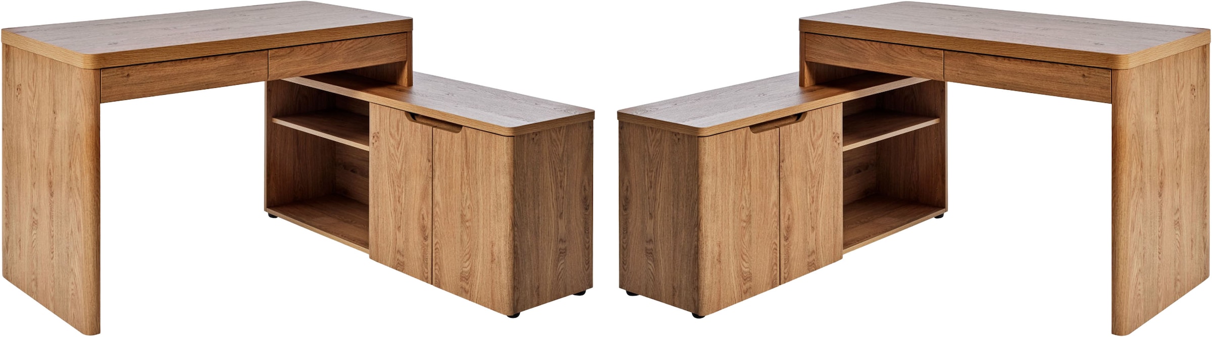 Jahnke Bureau d'angle »LIBRE C 155 E« 1 cuis tlg. montage réversible, largeur env. 140 cm