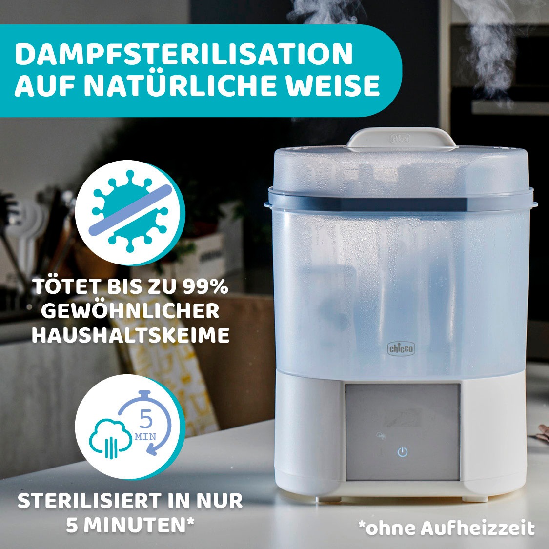 Chicco Dampfsterilisator »Modularer Sterlisator mit Trocknungsfunkion« mit Trocknungsfunktion