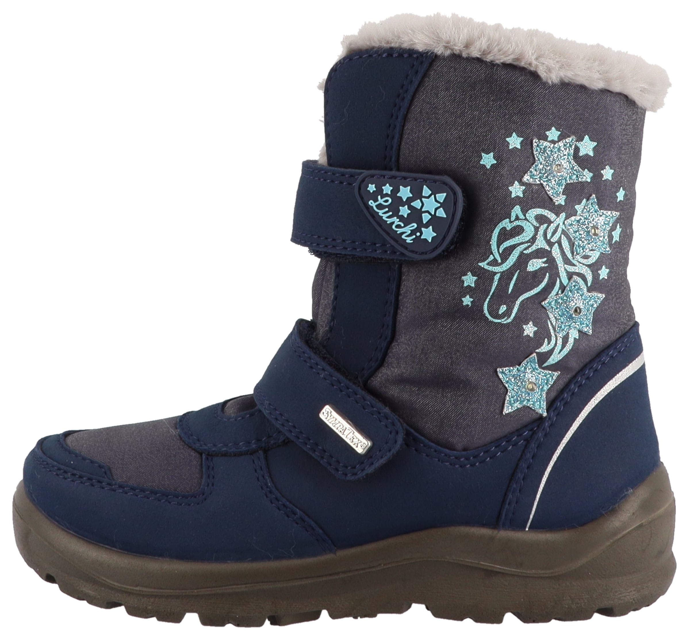 Lurchi Bottes d'hiver »Kasandra SYMPATEX«  bottes à scratch avec paillettes, gabarit de taille à télécharger