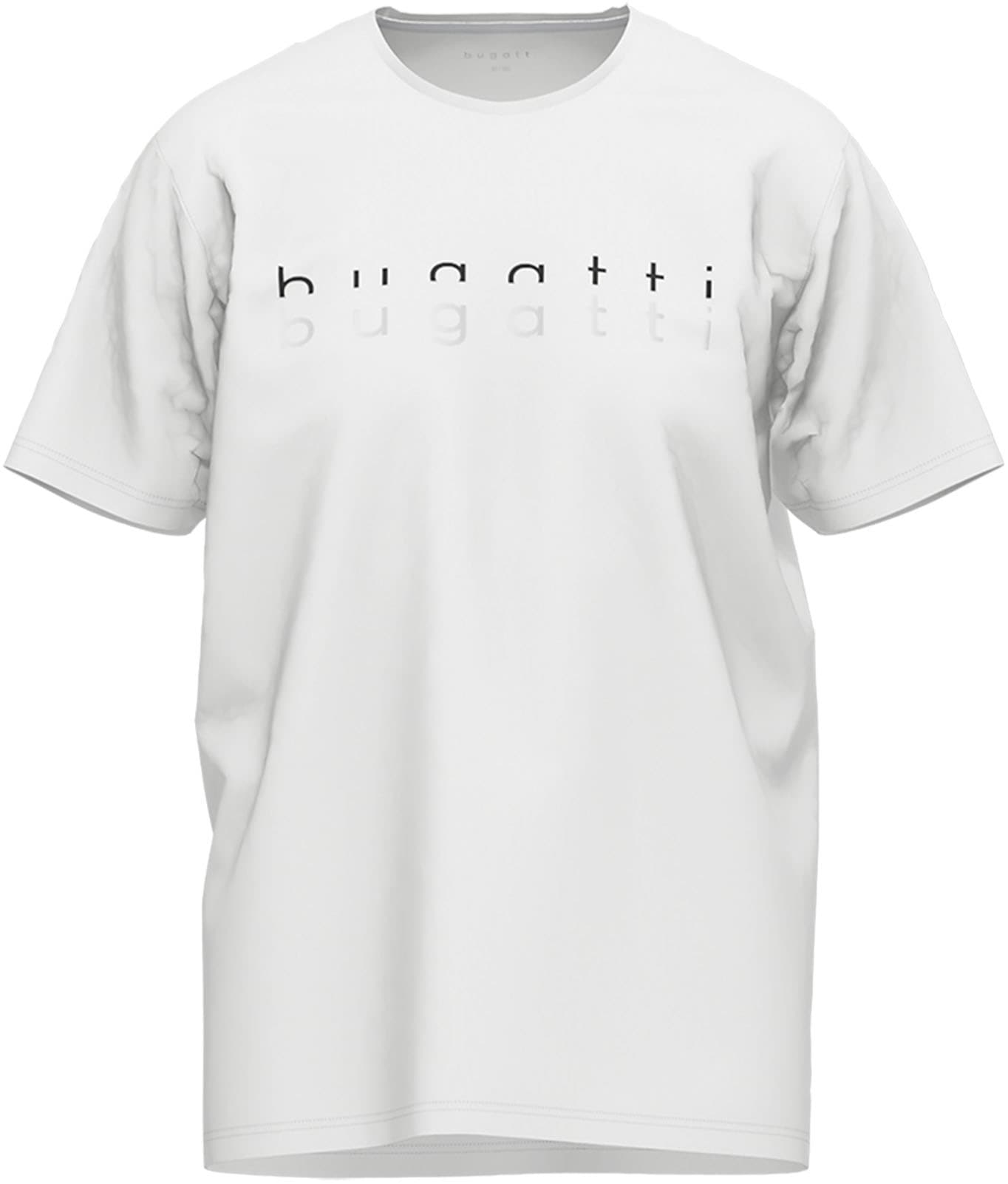bugatti T-Shirt »Palermo«, Kurzarm, Rundhalsausschnitt, bugatti-Schriftzug vorn