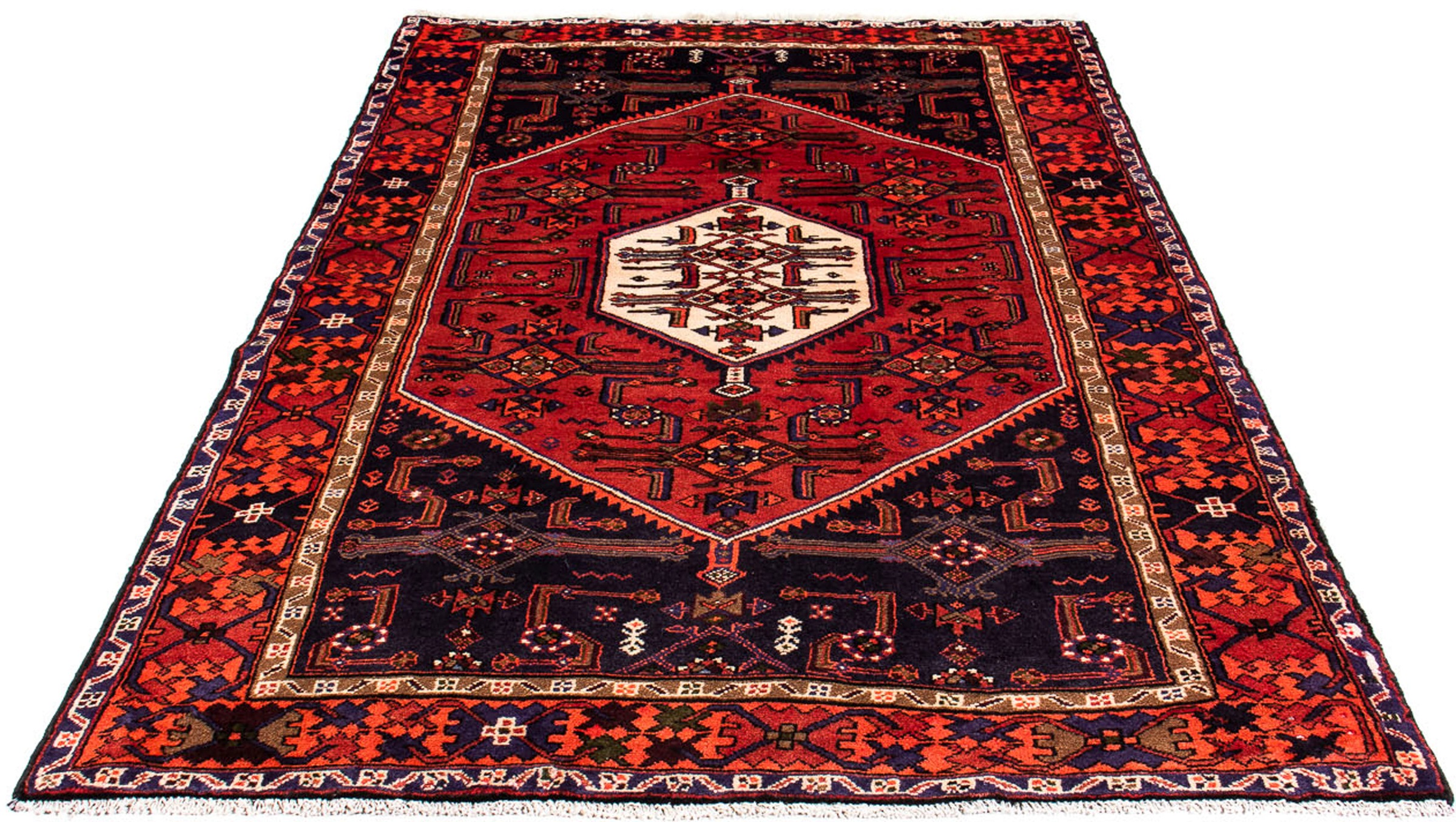 Image of morgenland Orientteppich »Perser - Nomadic - 195 x 131 cm - dunkelrot«, rechteckig, 10 mm Höhe, Wohnzimmer, Handgeknüpft, Einzelstück mit Zertifikat bei Ackermann Versand Schweiz