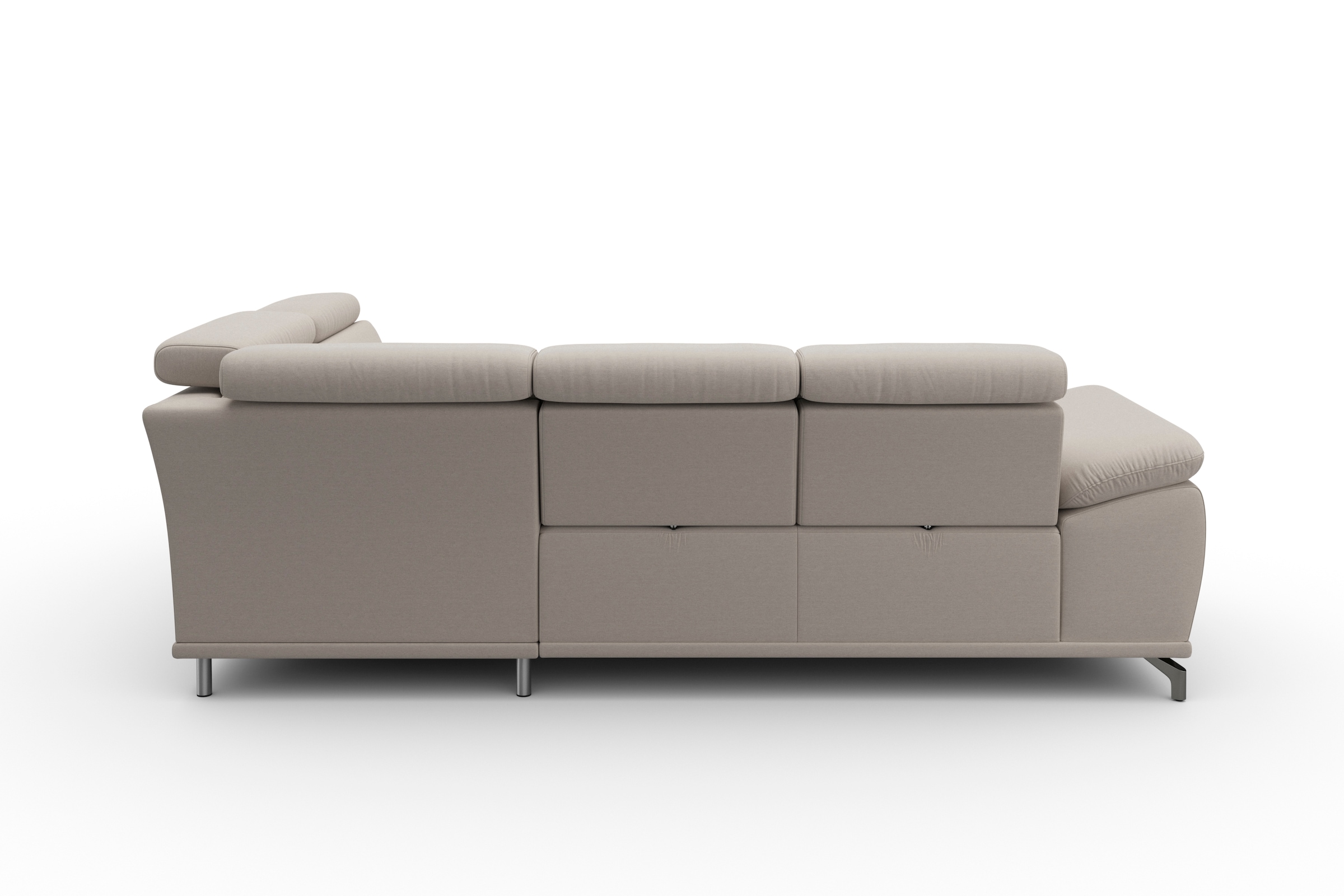 sit&more Ecksofa »Cabrio L-Form, mit Sitztiefenverstellung, Arm- und Kopfteilverstellung«, 3 Nierenkissen, Federkern, optional Bettfunktion und Stauraum