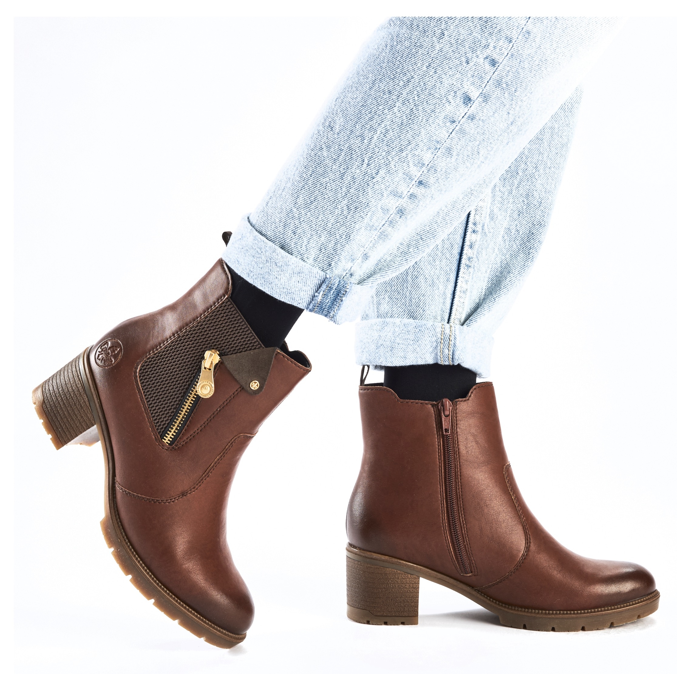 Rieker Winterstiefelette, Stiefelette, Boots, Blockabsatz, mit Innenreissverschluss