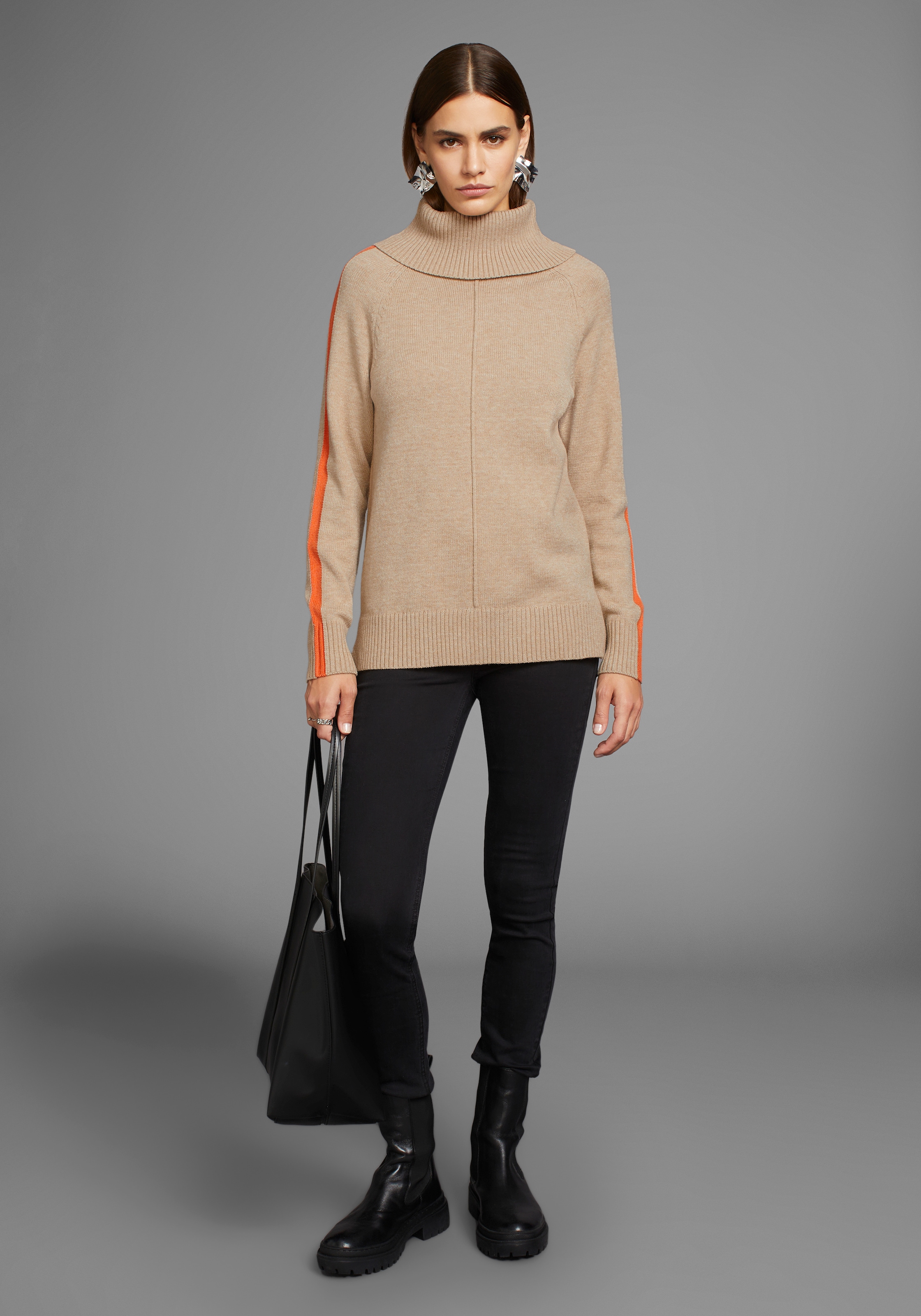 HECHTER PARIS Rollkragenpullover, mit Kontrastdetails