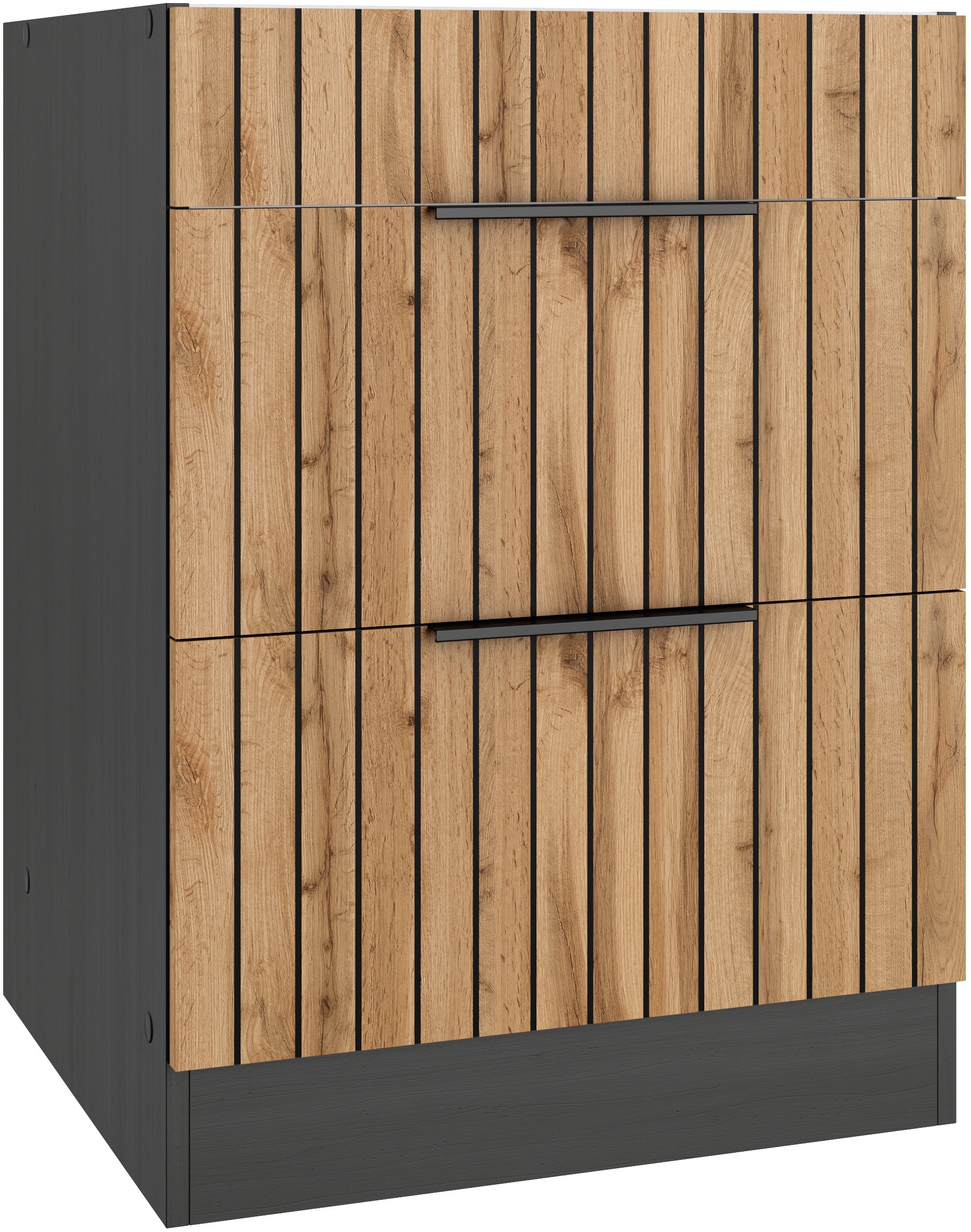 Image of KOCHSTATION Kochfeldumbauschrank "KS-Lagos" Breite 60 cm, mit 2 Auszügen