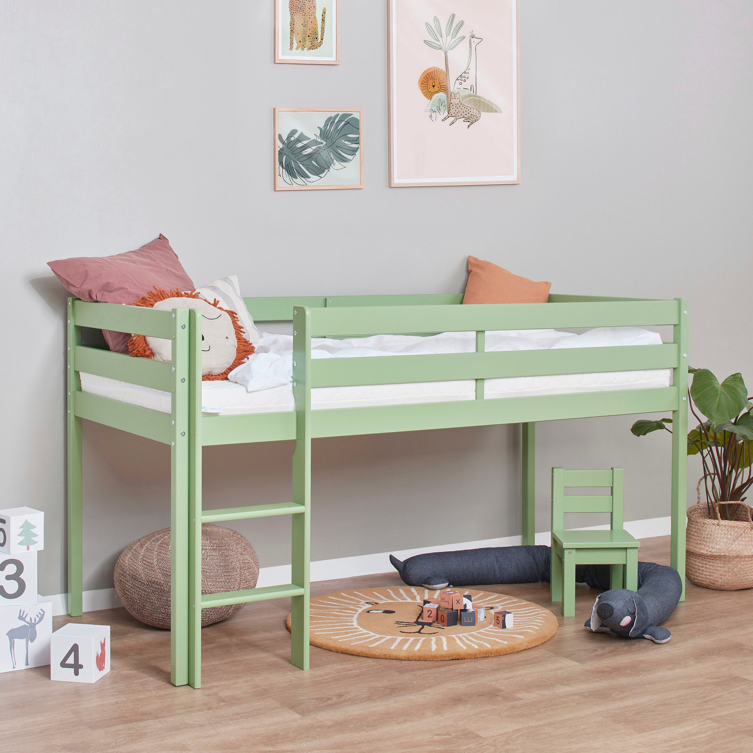Hoppekids Spielbett »ECO COMFORT, Hochbett, in 2 Einzelbetten teilbar«, Höhe 72cm, Farbe & Grösse & Matratze