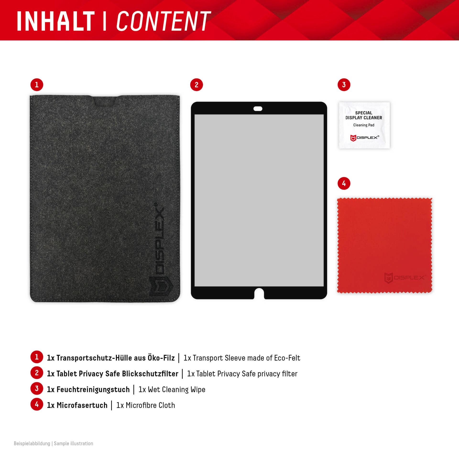 Displex Displayschutzfolie »Tablet Privacy Safe«, für Apple iPad 10,2 (7/8/9 Gen), Blickschutzfolie, Schutzfolie, Bildschirmschutz, kratz- & stossfest