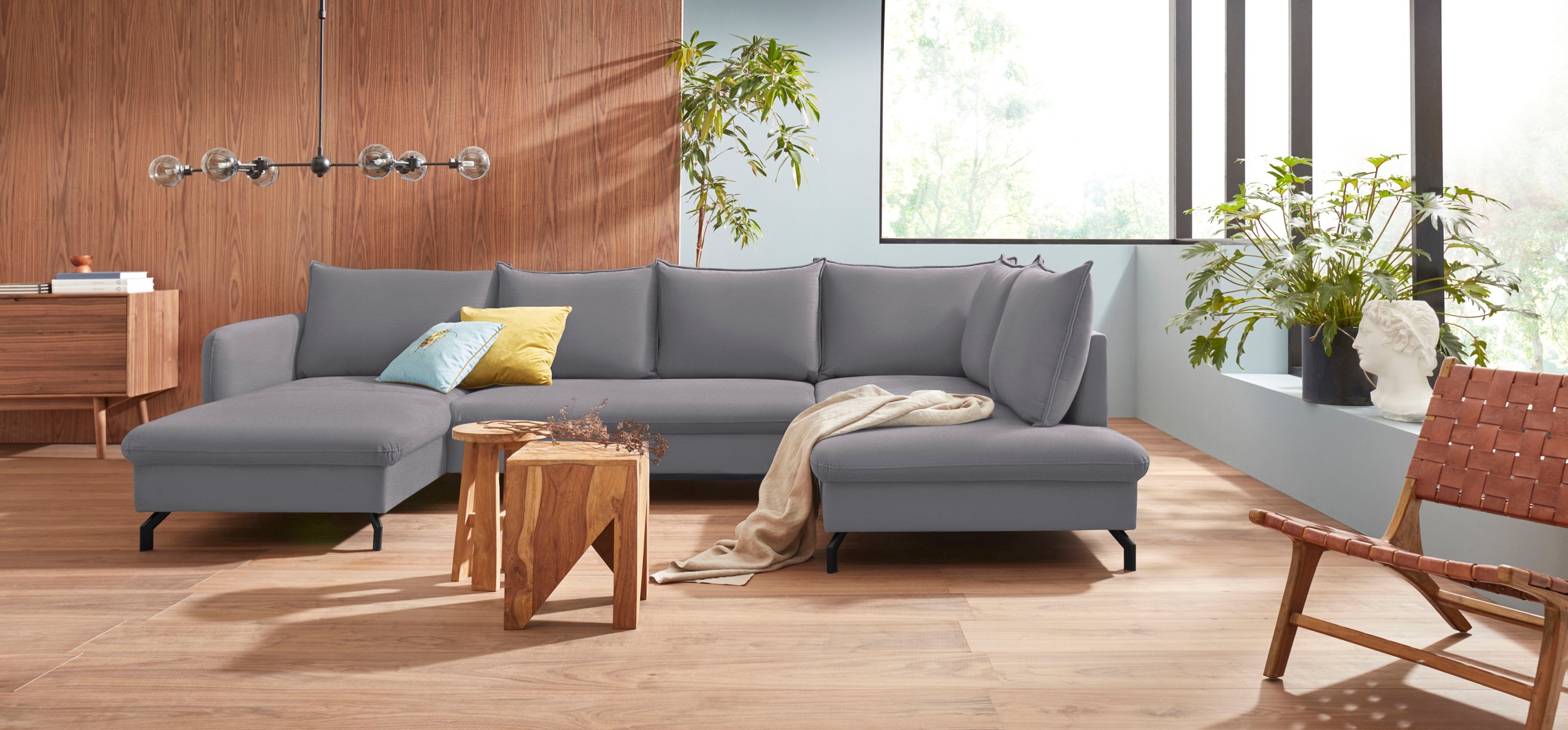 Image of Nova Via Wohnlandschaft, Mit hochwertigem Kaltschaum (140kg Belastung/Sitz) und wahlweise Bettfunktion bei Ackermann Versand Schweiz