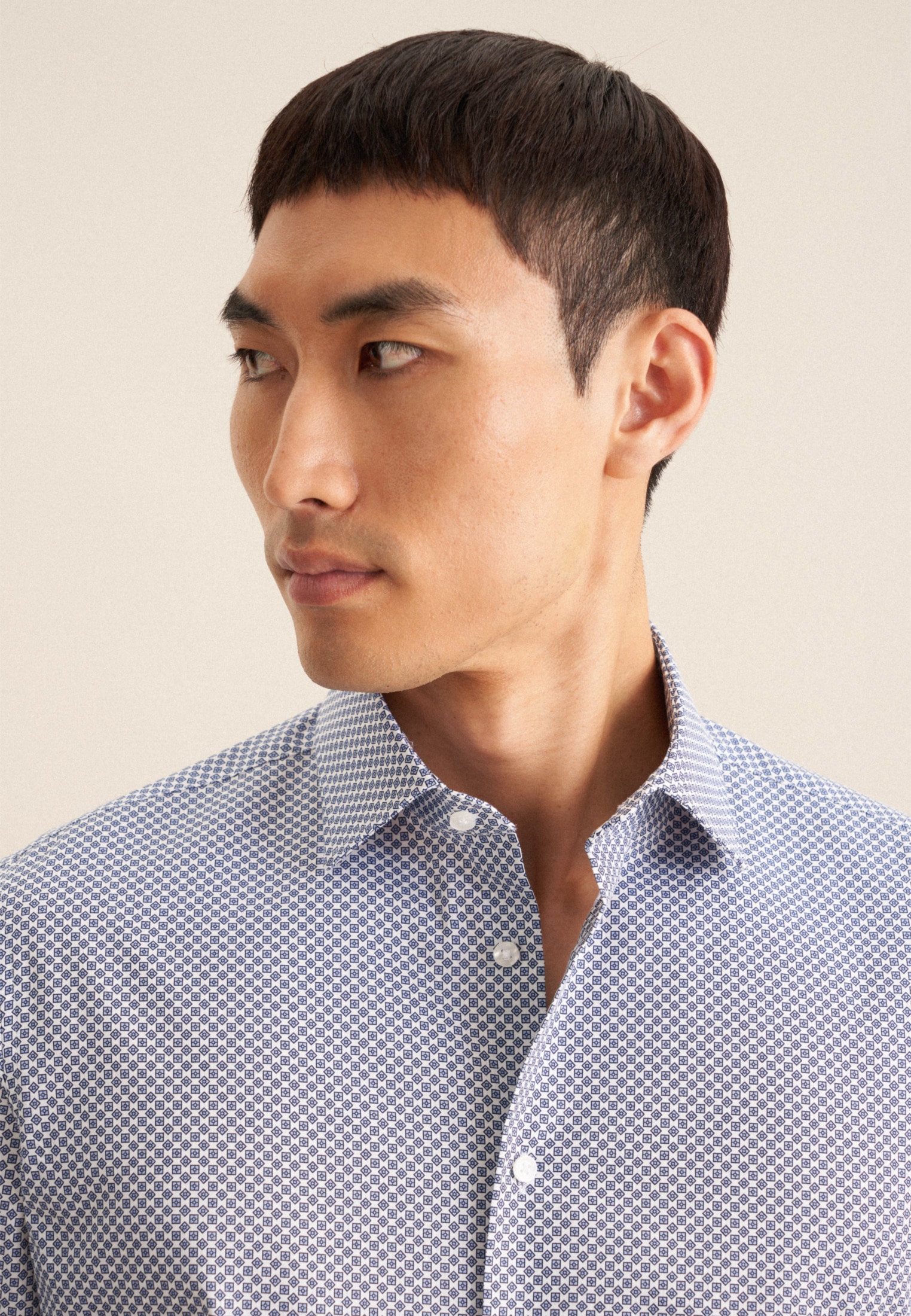 seidensticker Businesshemd »Slim« Slim Langarm Kentkragen Druck