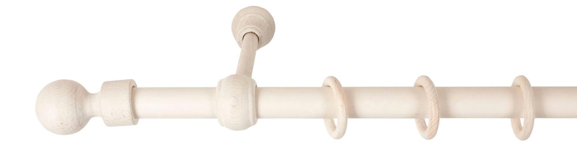 SN DECO GROUP Gardinenstange »Giro«, 1 läufig-läufig, Fixmass, 28 mm, Holz, verschiedene Längen und Farben, Komplettset