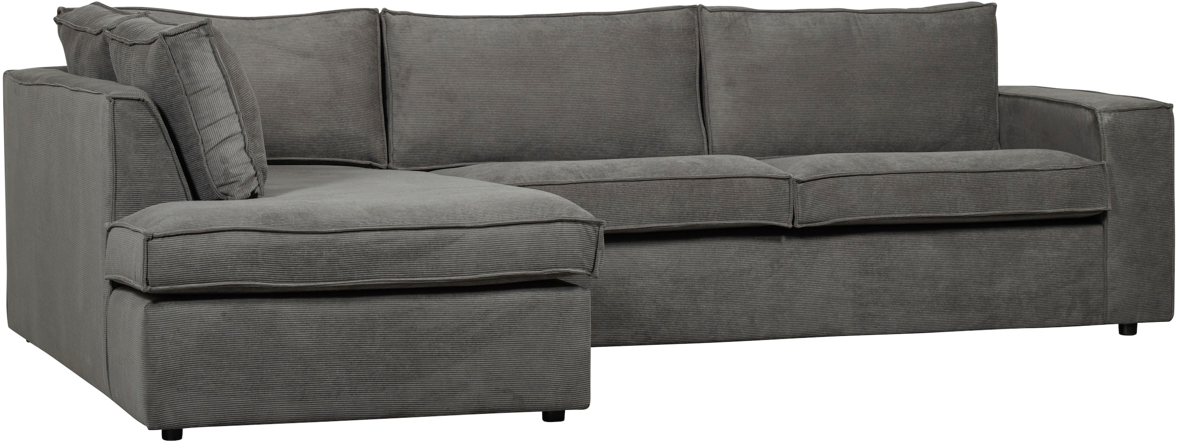 WOOOD Ecksofa »Thomas Rechts Bezug mit Steppnaht, H 92 x B 283 x D 197 cm« Tragkraft 400 kg, Losse Sitz- und Rückenkissen, Pfleiglicht