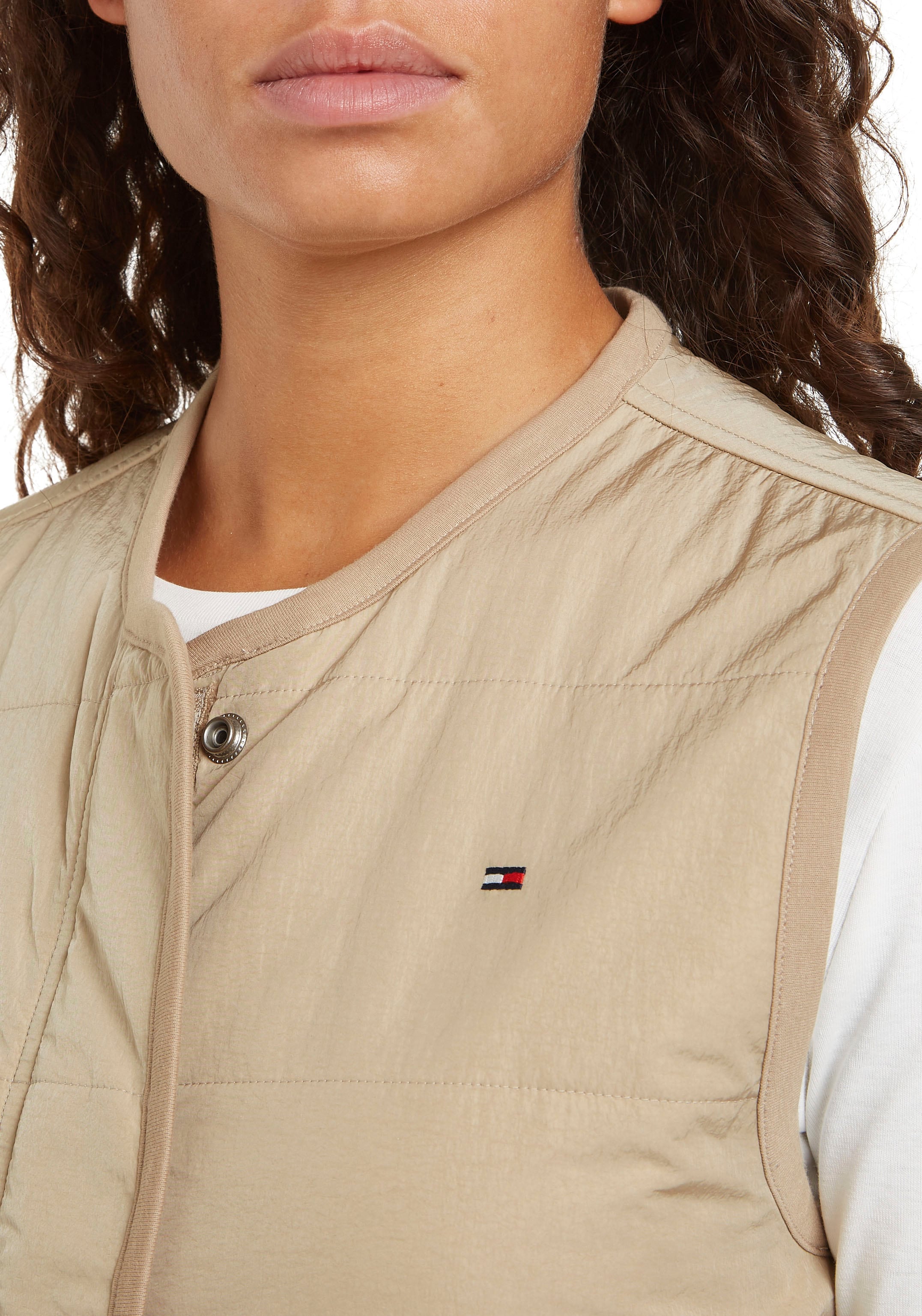 Tommy Hilfiger Steppweste »JERSEY LINED VEST«, mit Tommy Jeans Logo-Flag